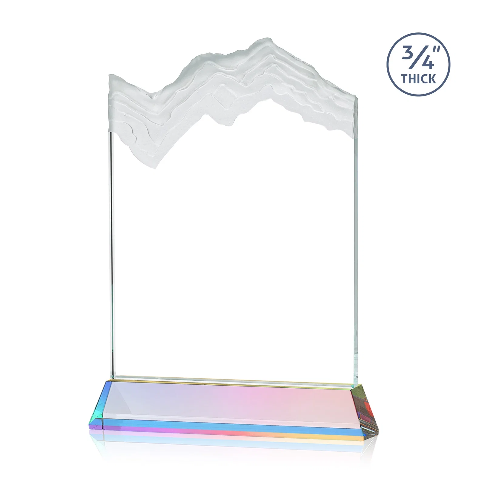 Personalized Starfire Crystal Award with Deep Carved Frosted Peak, awards, with your logo for team milestone celebrations