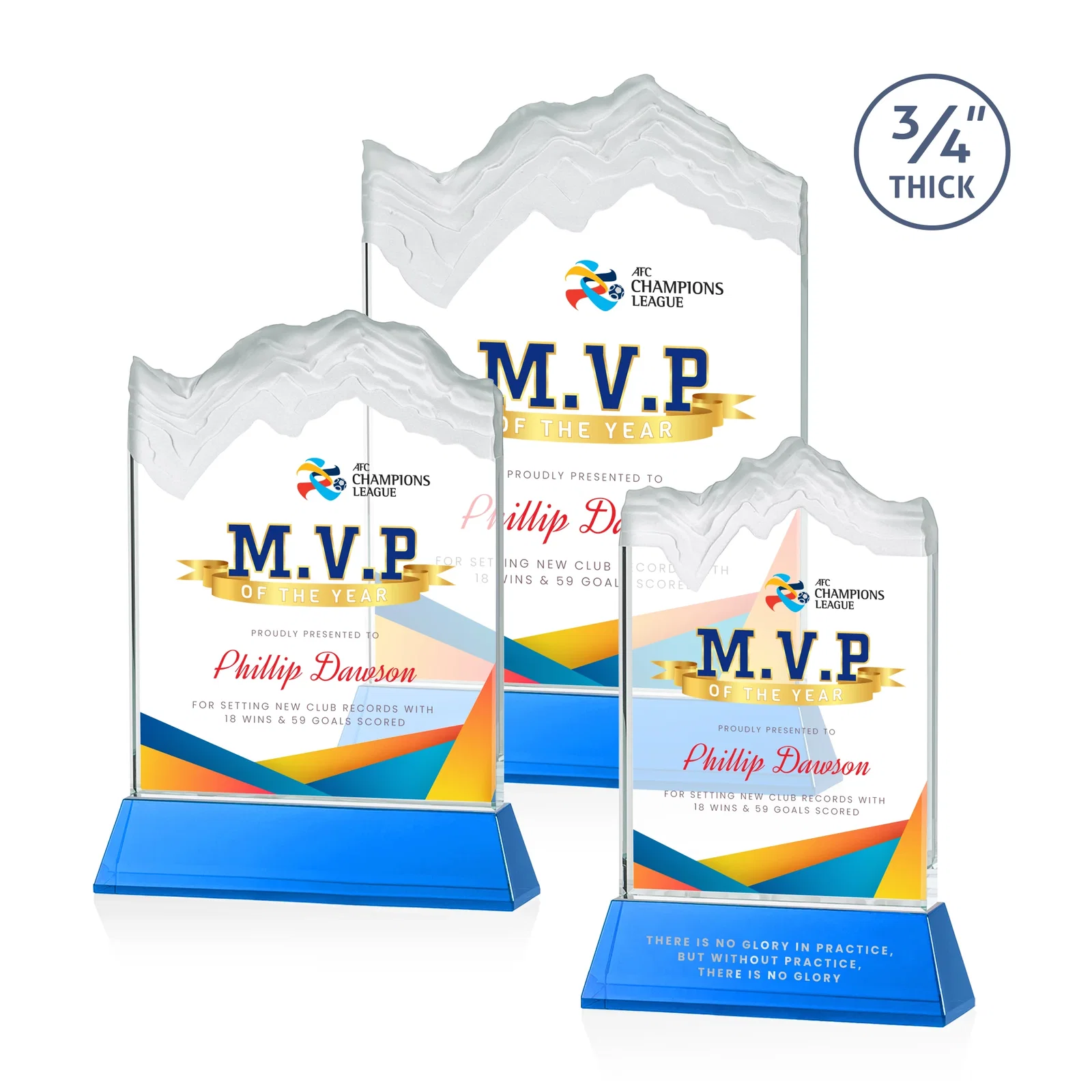 Custom printed Starfire Crystal Award with Deep Carved Frosted Peak, awards for safety achievement programs
