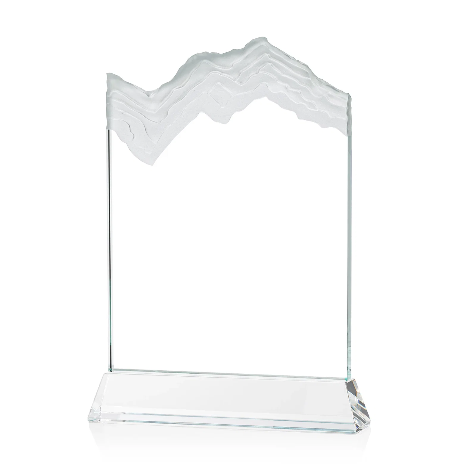 Custom engraved Starfire Crystal Award with Deep Carved Frosted Peak, awards for service anniversary gifts