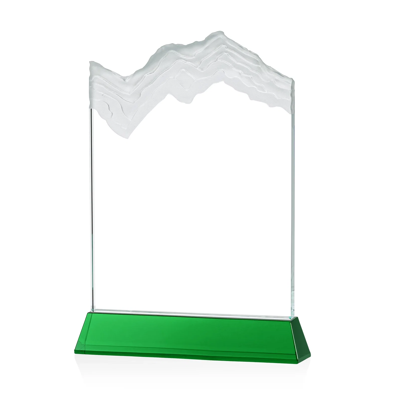 Custom engraved Starfire Crystal Award with Deep Carved Frosted Peak, awards for safety achievement programs