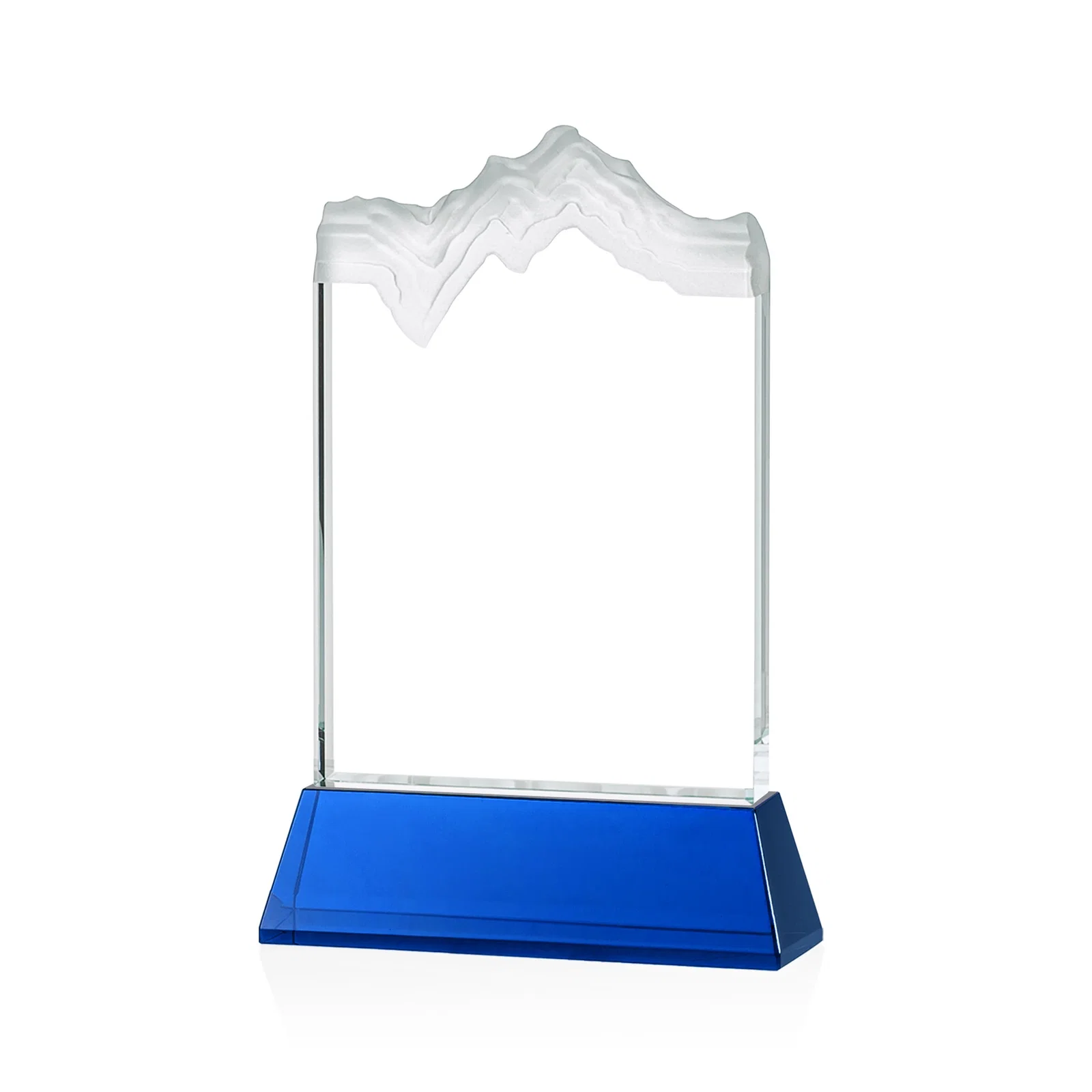 Custom Starfire Crystal Award with Deep Carved Frosted Peak, awards, with your logo for employee recognition