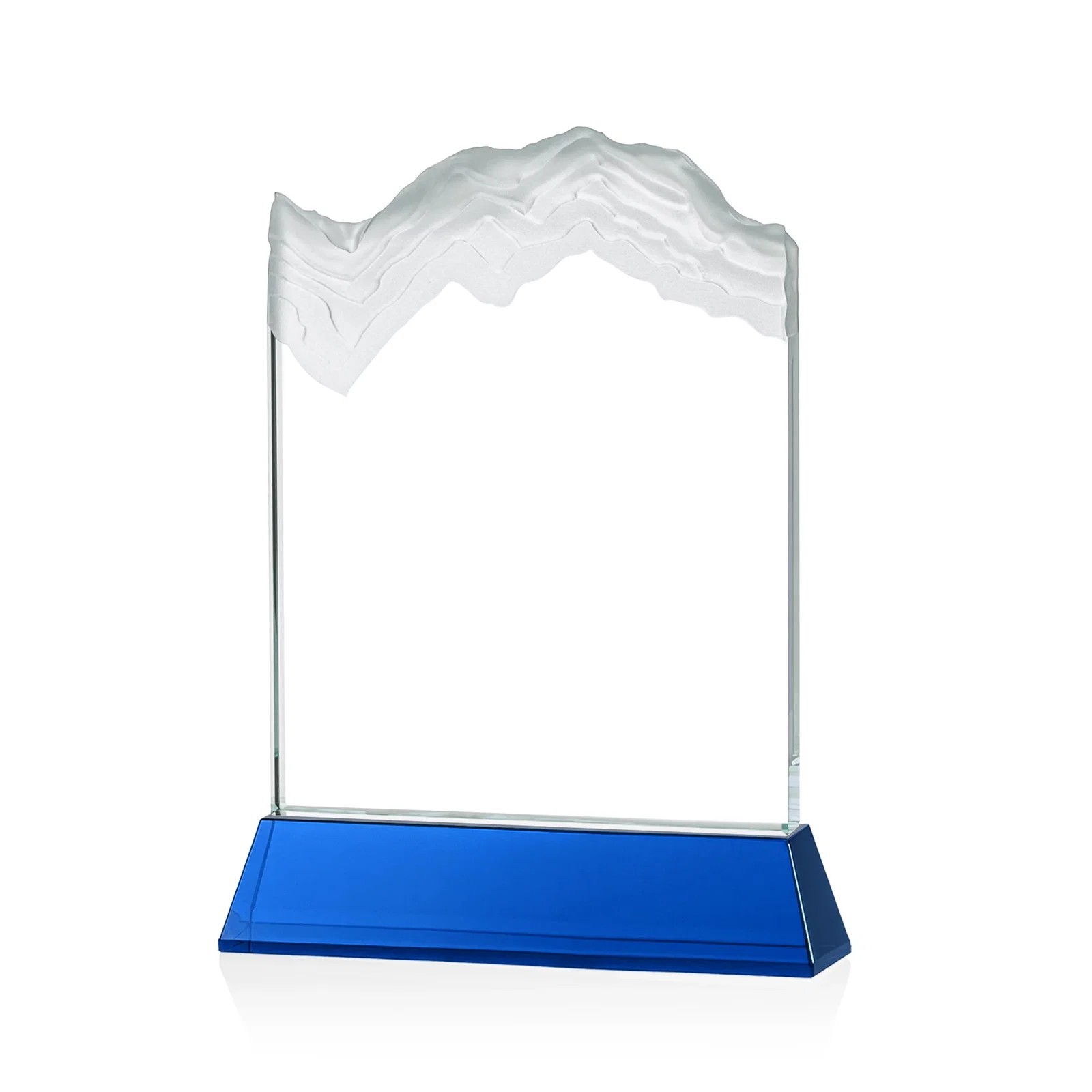 Custom Starfire Crystal Award with Deep Carved Frosted Peak, awards, with your logo for corporate award ceremonies