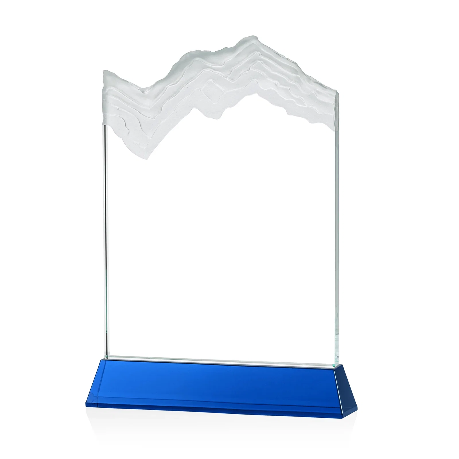 Custom Starfire Crystal Award with Deep Carved Frosted Peak, awards, with your logo for service anniversary gifts