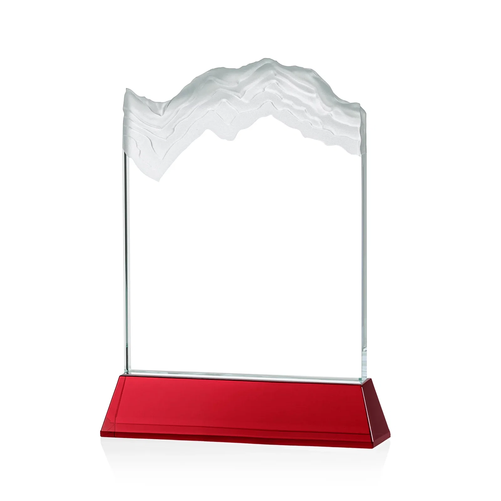 Custom Starfire Crystal Award with Deep Carved Frosted Peak, awards, with your logo for retirement presentations