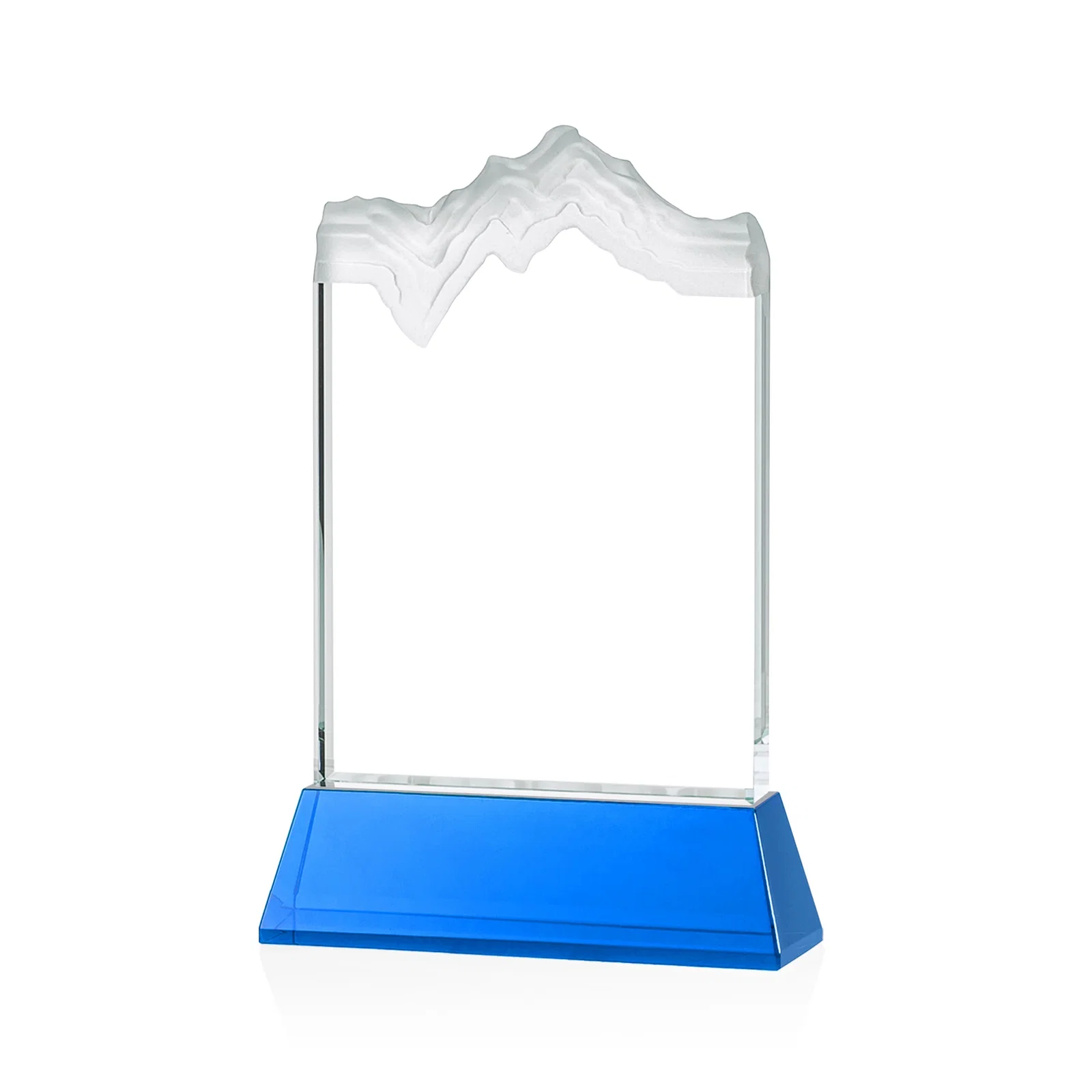 Custom Starfire Crystal Award with Deep Carved Frosted Peak, awards, with your logo for donor appreciation