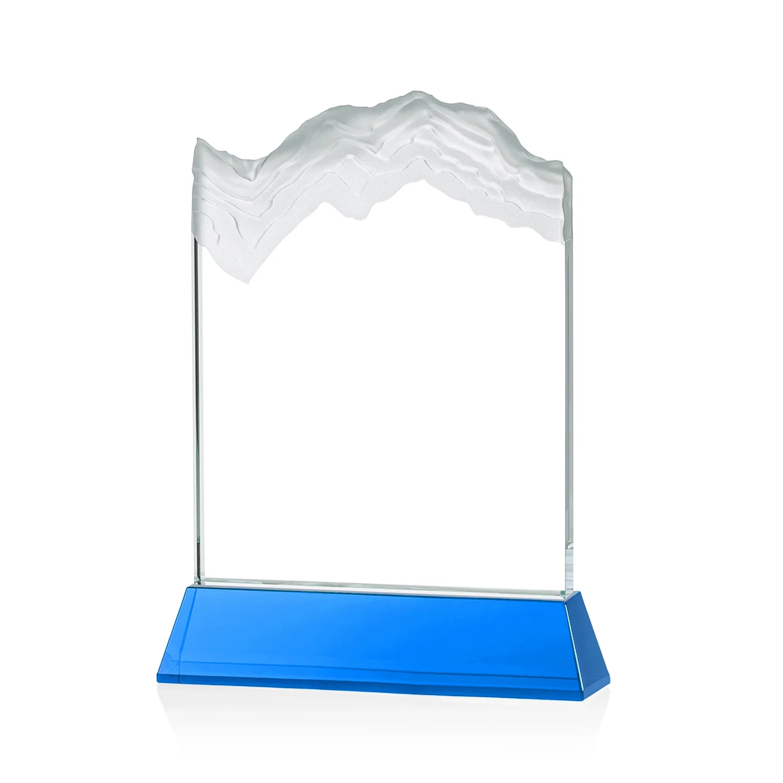 Custom Starfire Crystal Award with Deep Carved Frosted Peak, awards, with your logo for graduation ceremonies