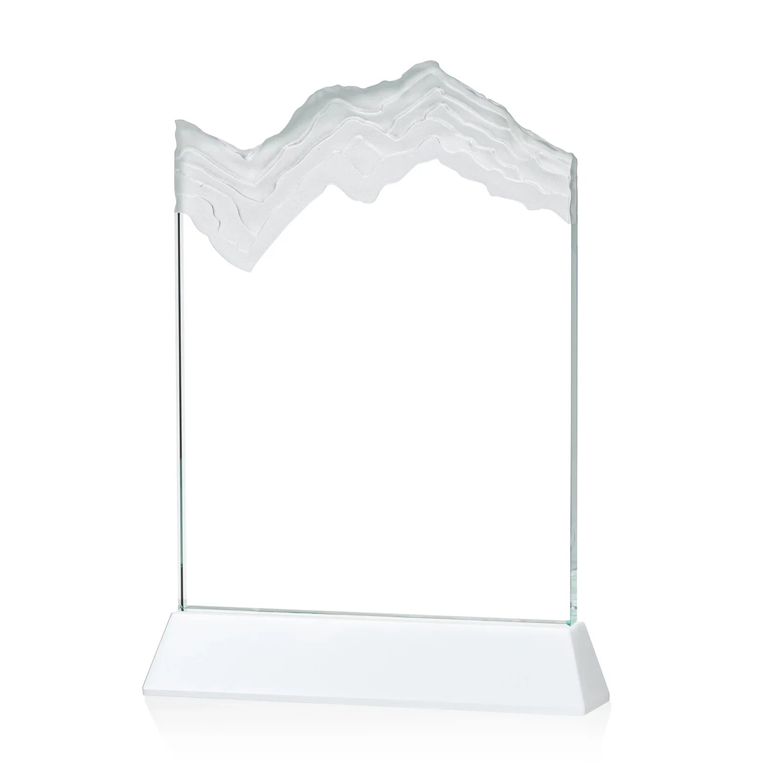 Custom Starfire Crystal Award with Deep Carved Frosted Peak, awards, with your logo for company anniversary events
