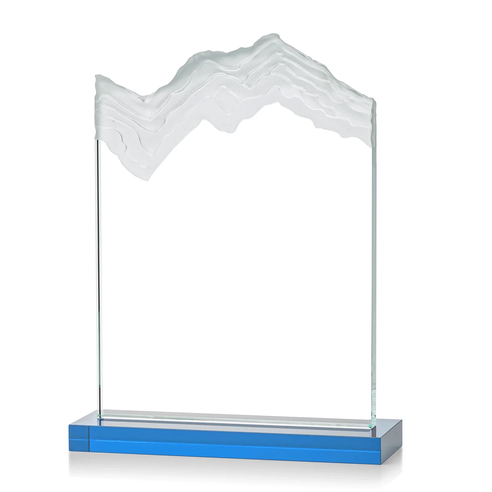 Custom Jade Crystal Award With A 3/4-Inch Deep-Carved Frosted Peak, with your logo for graduation ceremonies