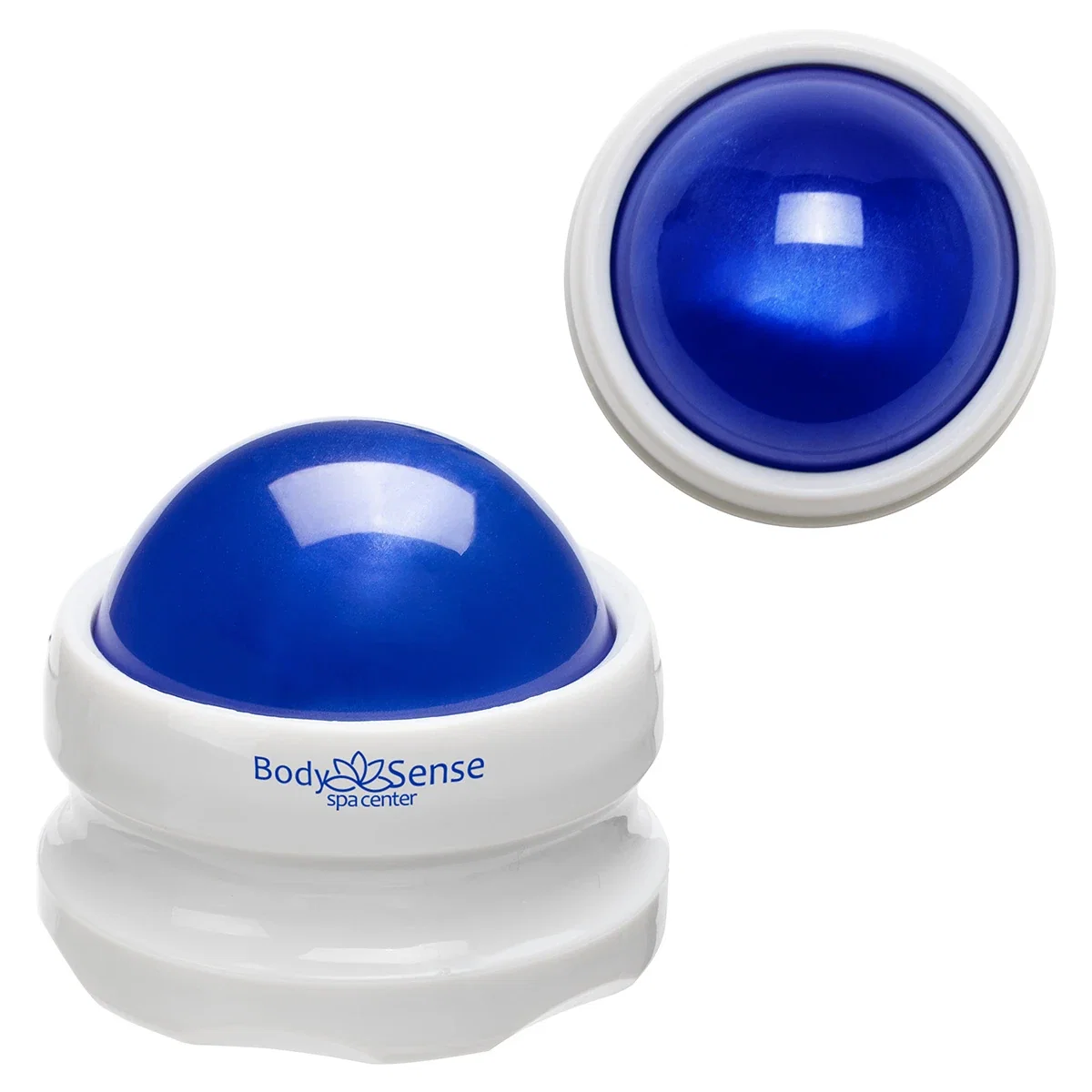 Custom Kinetic Massage Ball, front view of the branded massage ball