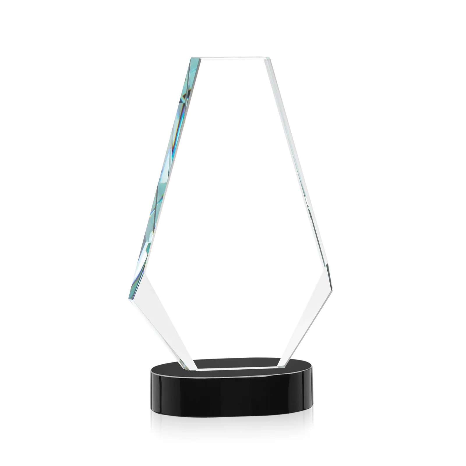 Personalized Optical Crystal Award with a Symmetrical Slanted Top, awards, with your logo for corporate award ceremonies