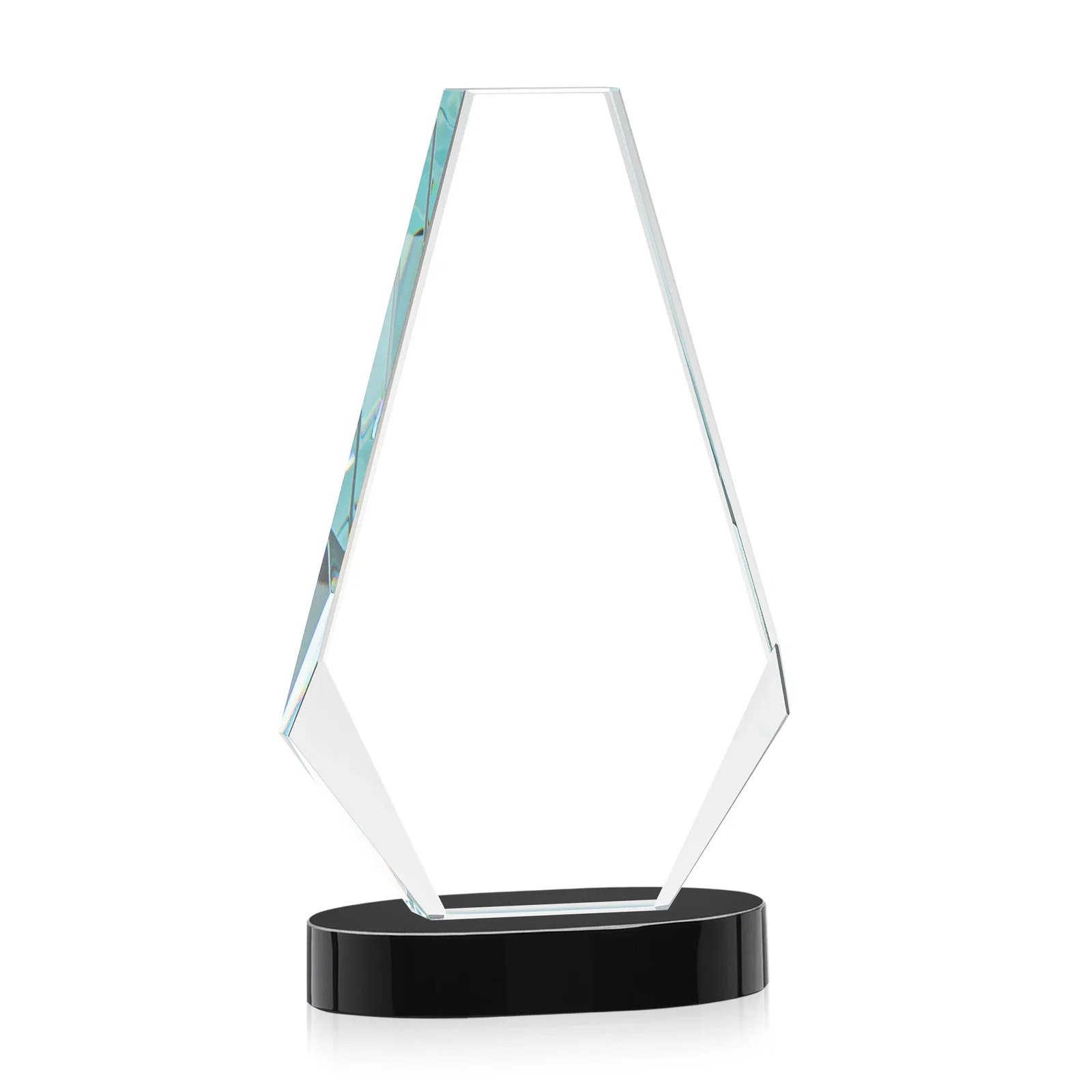 Personalized Optical Crystal Award with a Symmetrical Slanted Top, awards, with your logo for service anniversary gifts