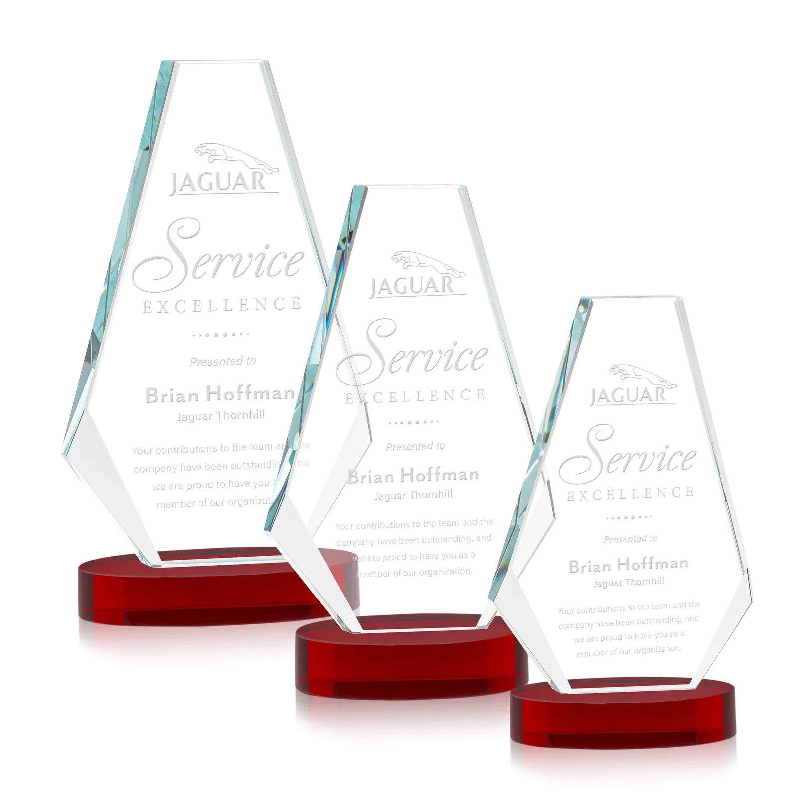 Personalized Optical Crystal Award with a Symmetrical Slanted Top, awards for safety achievement programs