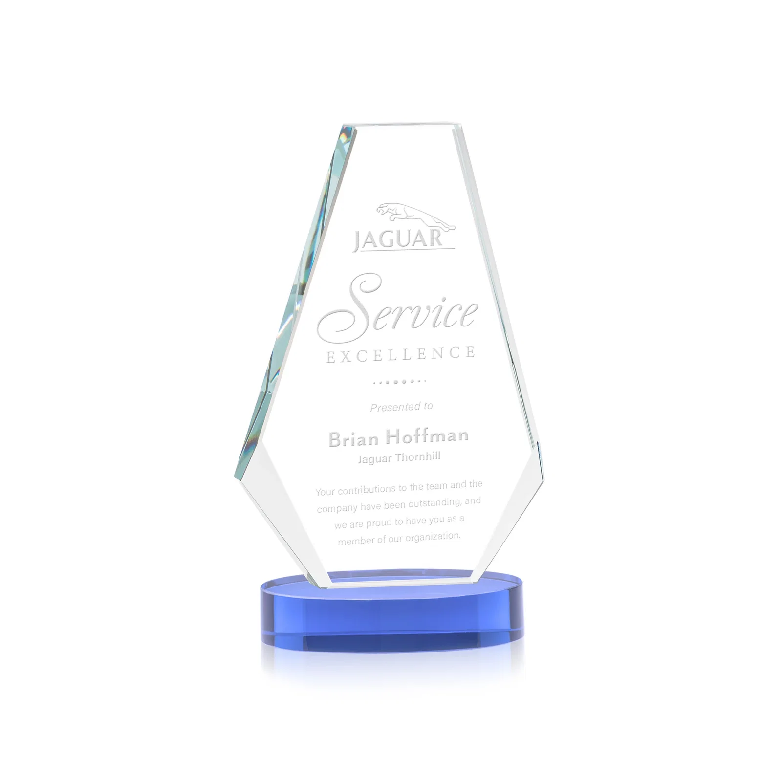Promotional Optical Crystal Award with a Symmetrical Slanted Top, awards for corporate award ceremonies