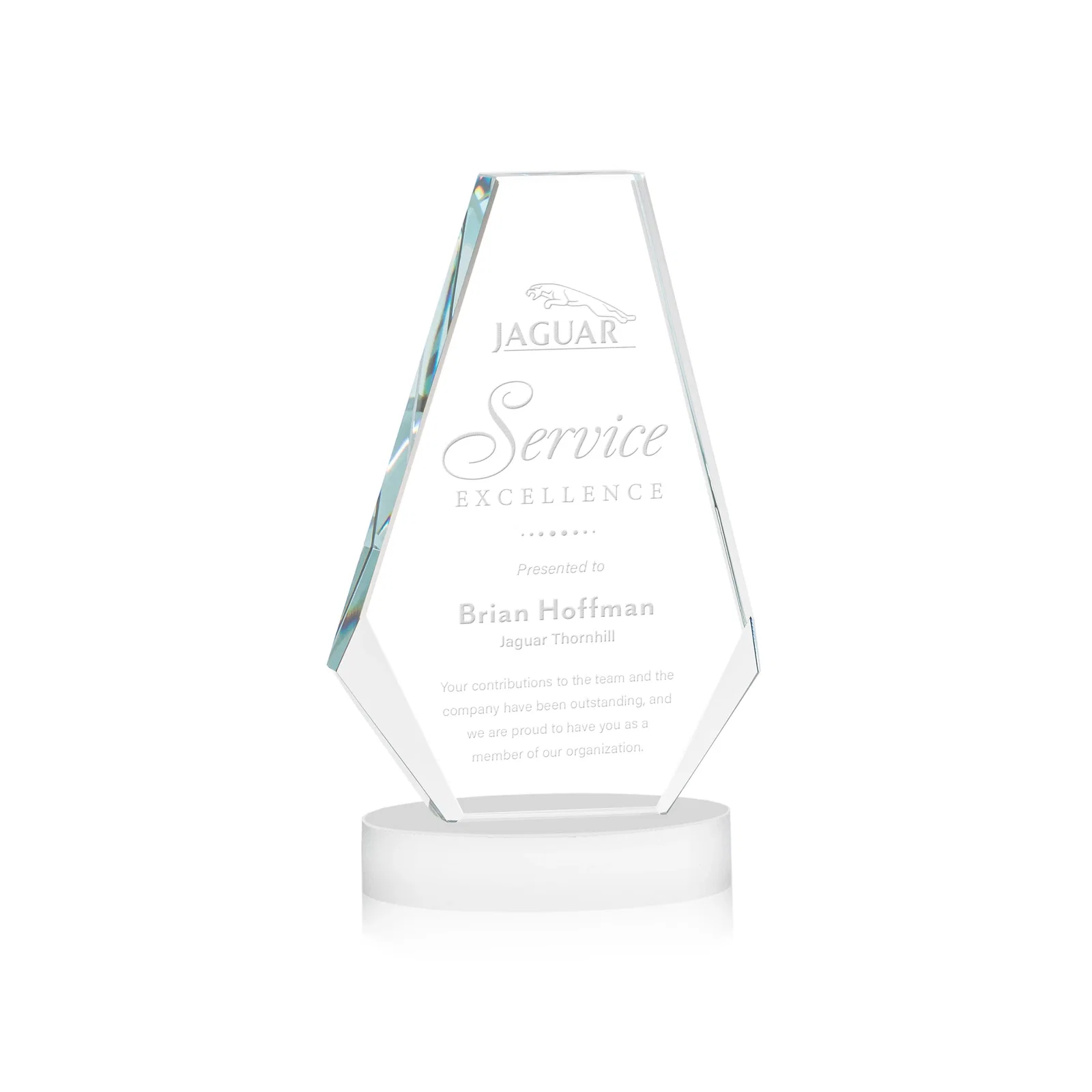 Promotional Optical Crystal Award with a Symmetrical Slanted Top, awards for team milestone celebrations