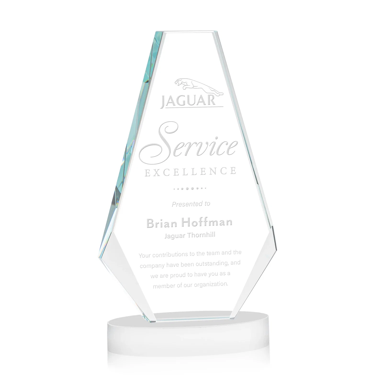 Promotional Optical Crystal Award with a Symmetrical Slanted Top, awards for graduation ceremonies