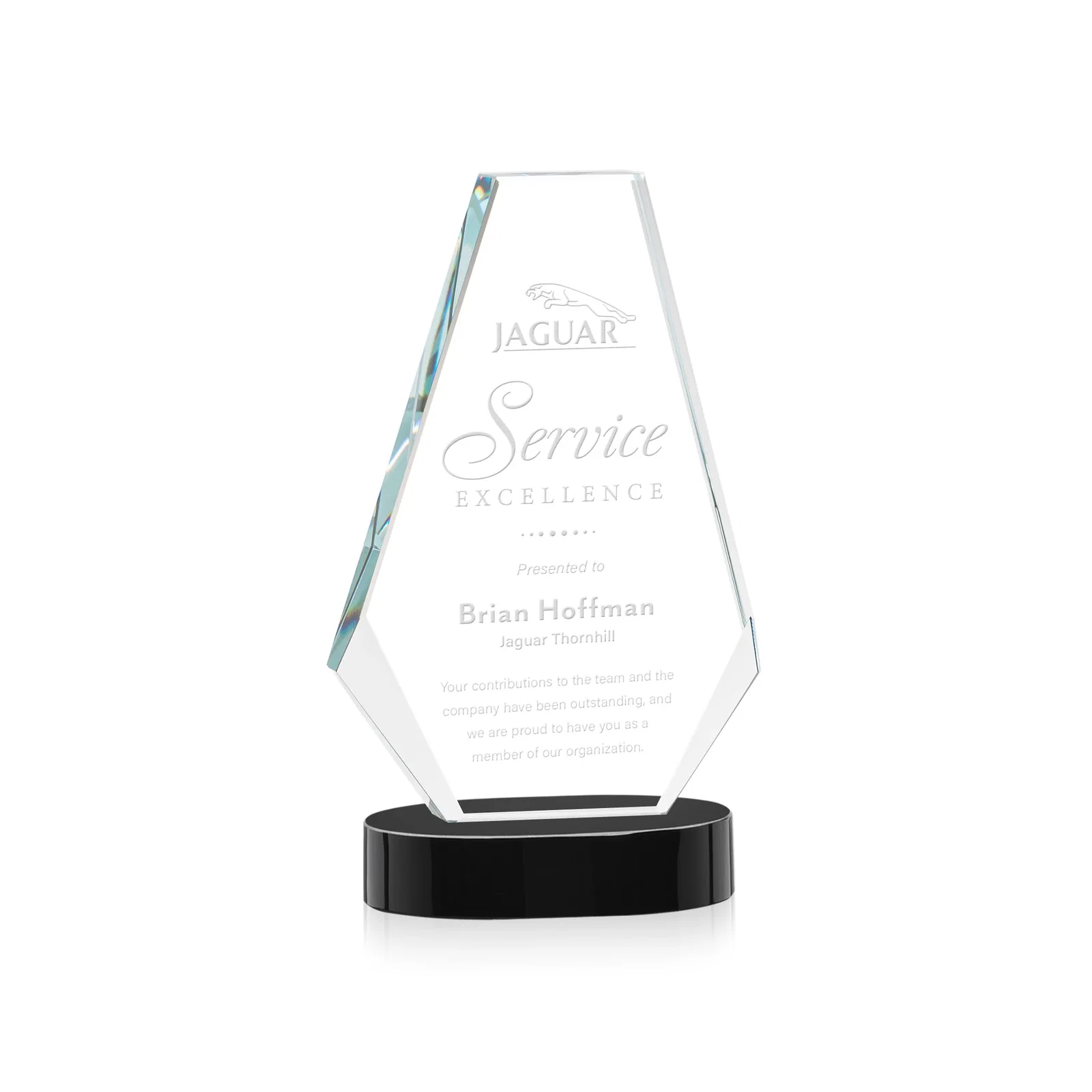 Customized Optical Crystal Award with a Symmetrical Slanted Top, awards for team milestone celebrations