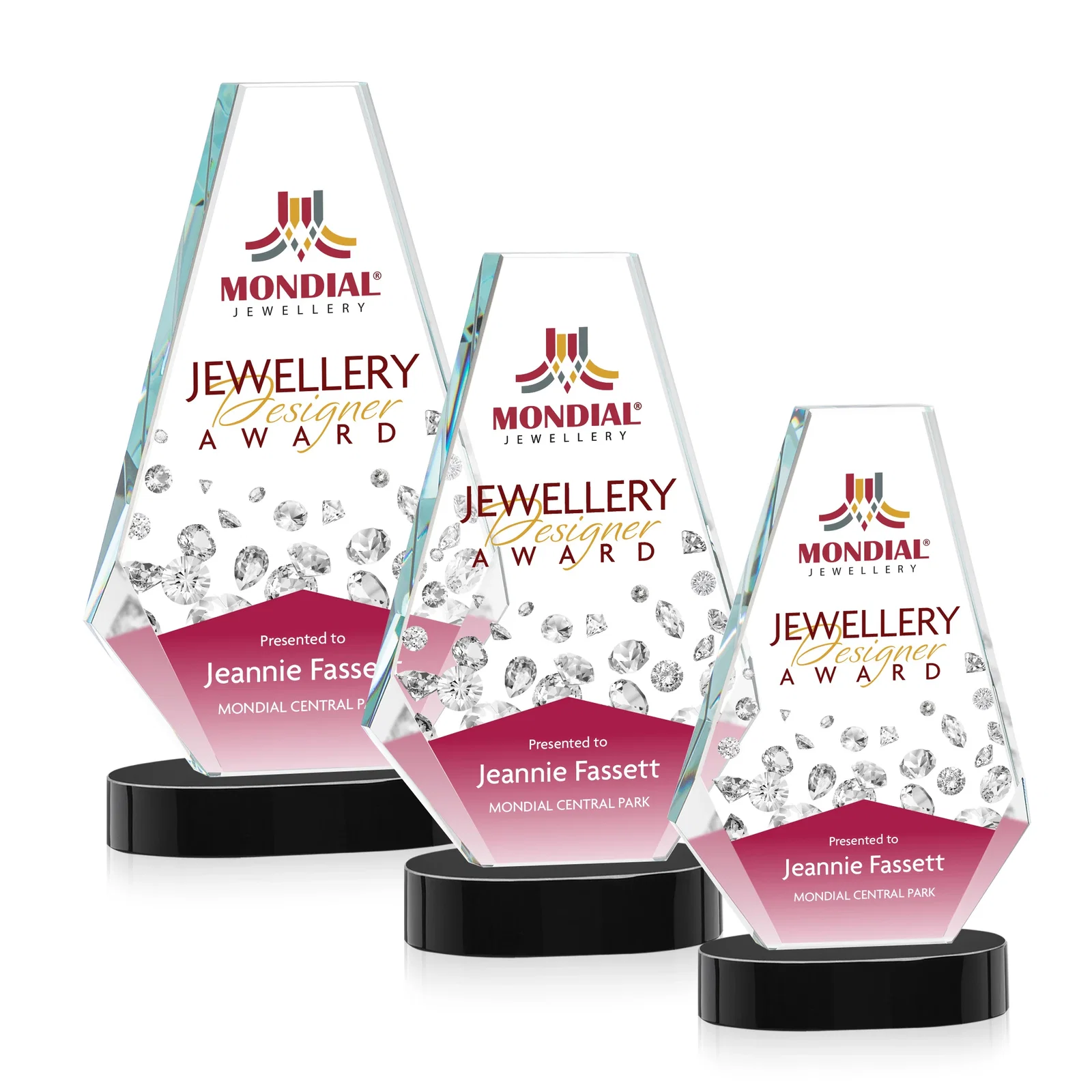Customized Optical Crystal Award with a Symmetrical Slanted Top, awards for safety achievement programs