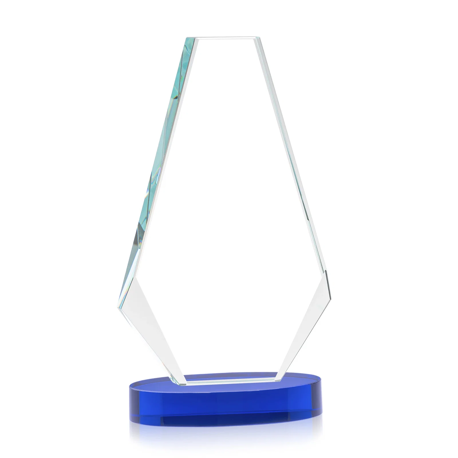Custom Optical Crystal Award with a Symmetrical Slanted Top, awards, with your logo for service anniversary gifts