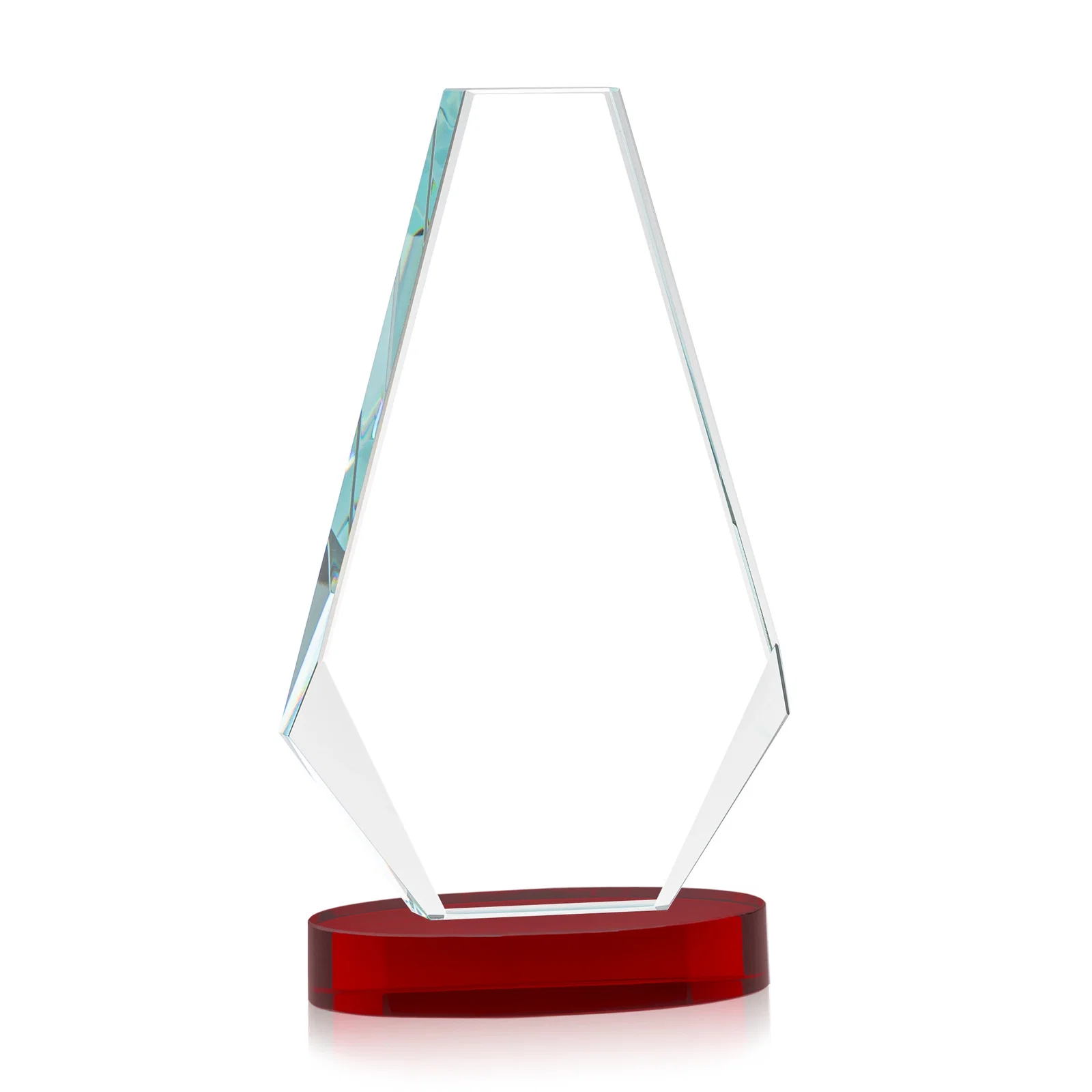 Custom Optical Crystal Award with a Symmetrical Slanted Top, awards, with your logo for team milestone celebrations