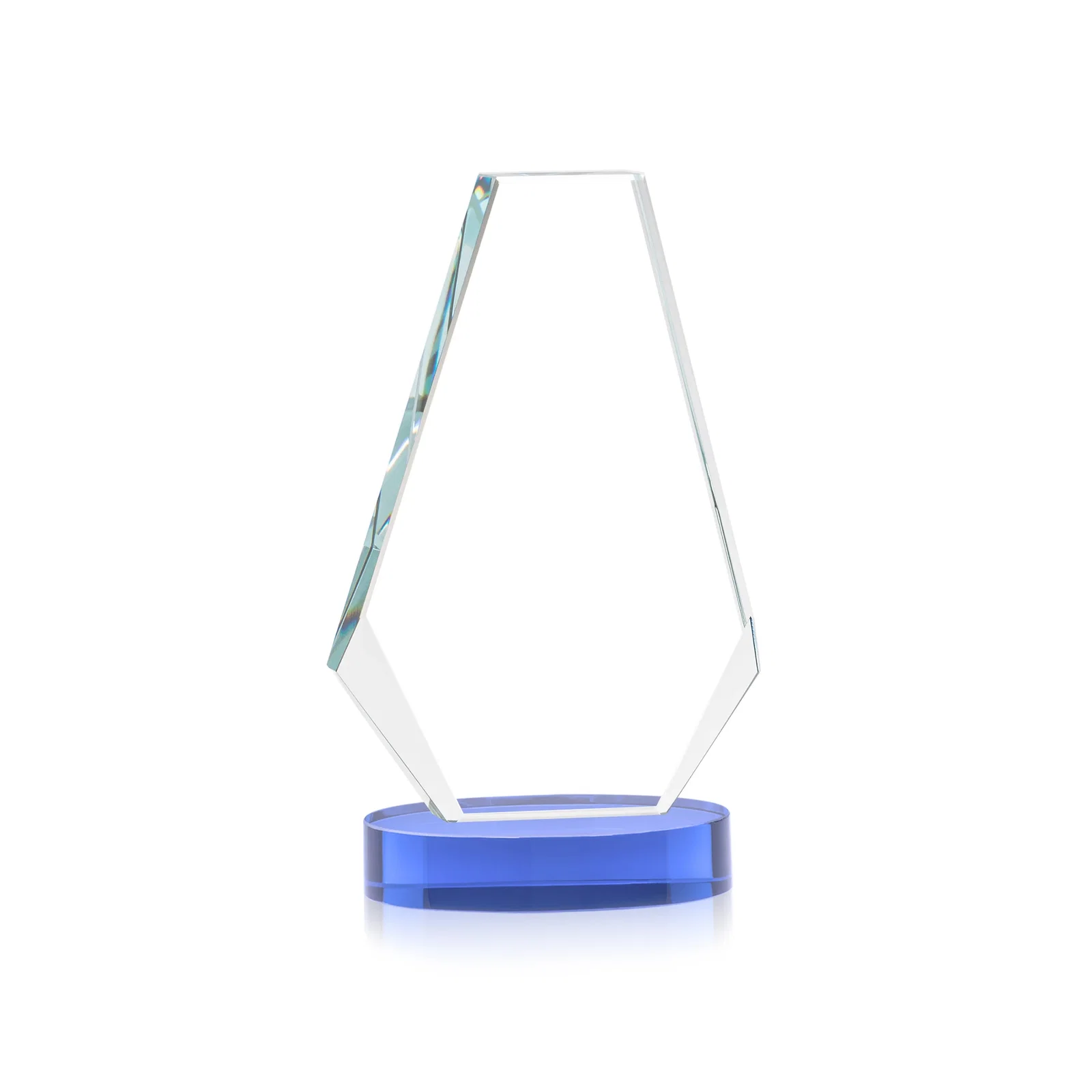 Custom Optical Crystal Award with a Symmetrical Slanted Top, awards, with your logo for donor appreciation