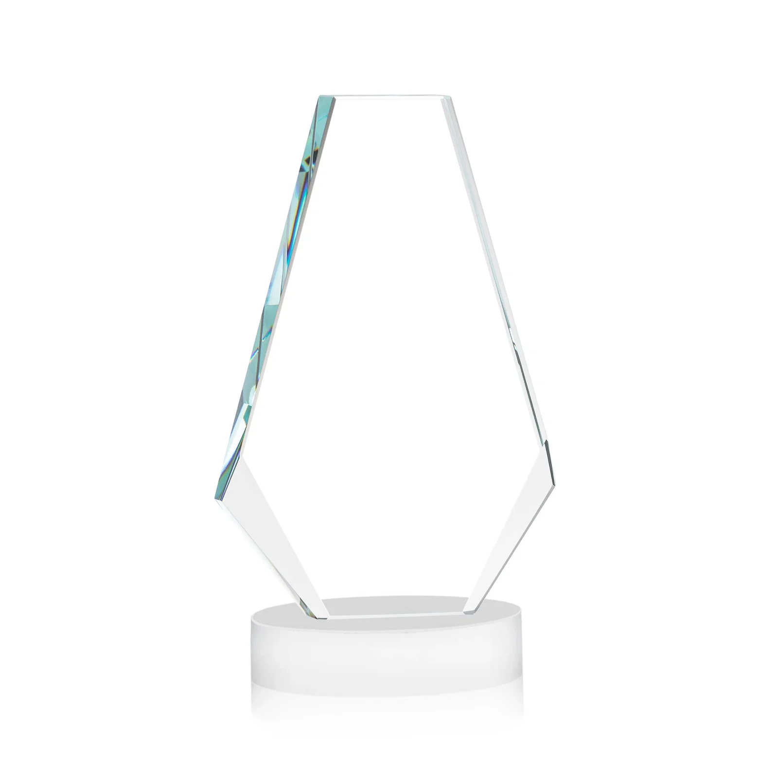 Custom Optical Crystal Award with a Symmetrical Slanted Top, awards, with your logo for dealer and partner awards