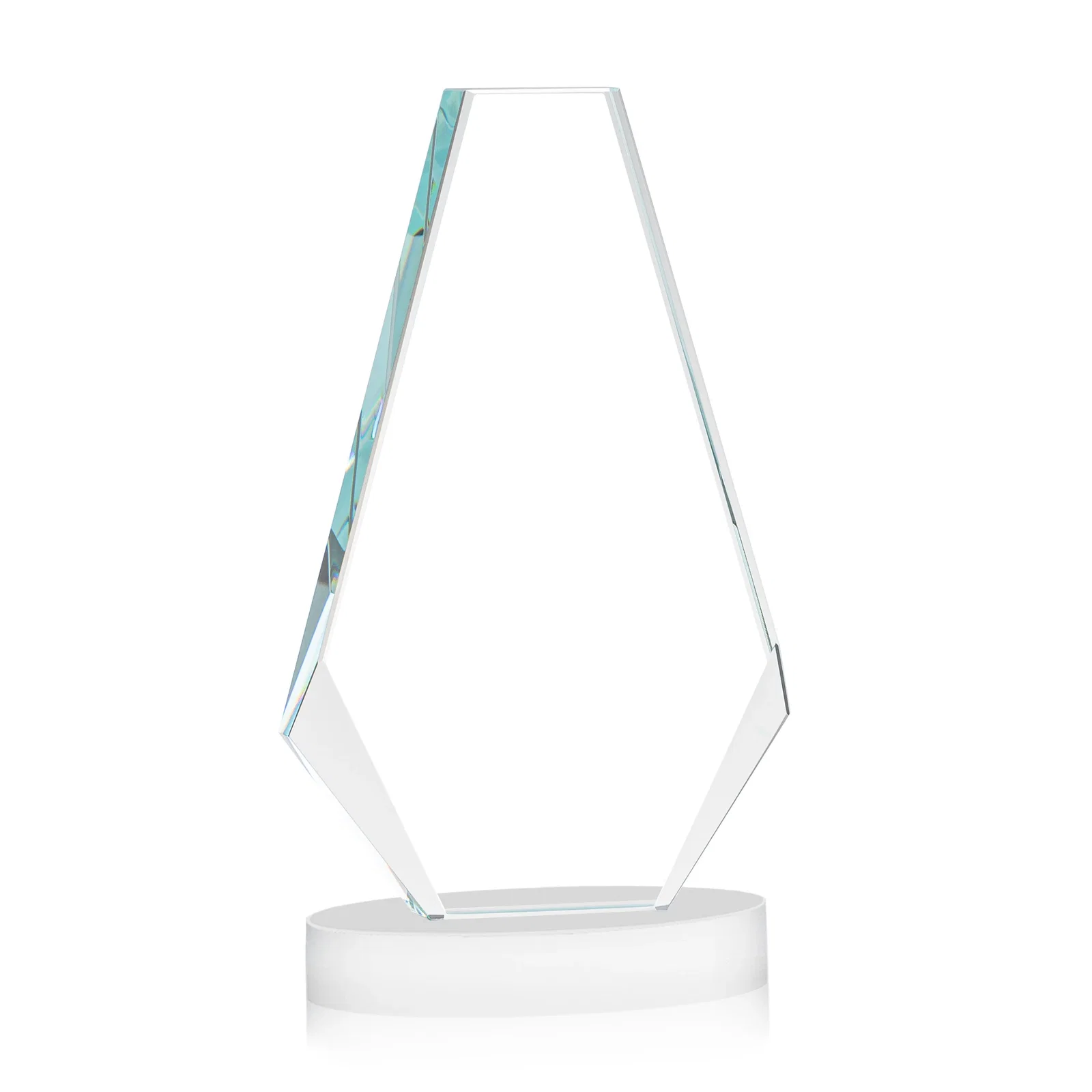 Custom Optical Crystal Award with a Symmetrical Slanted Top, awards, with your logo for company anniversary events
