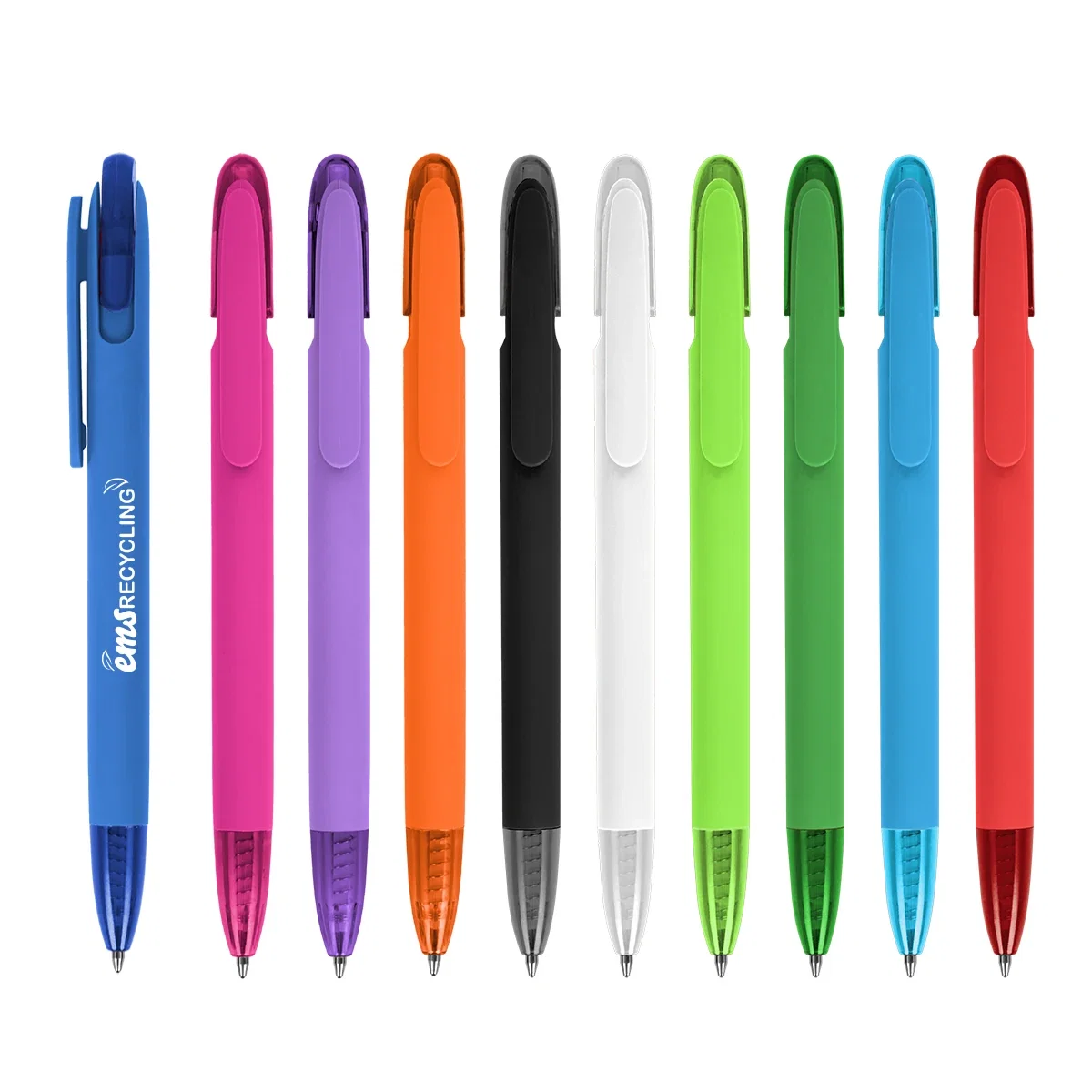 Retractable ballpoint pen made from recycled plastic