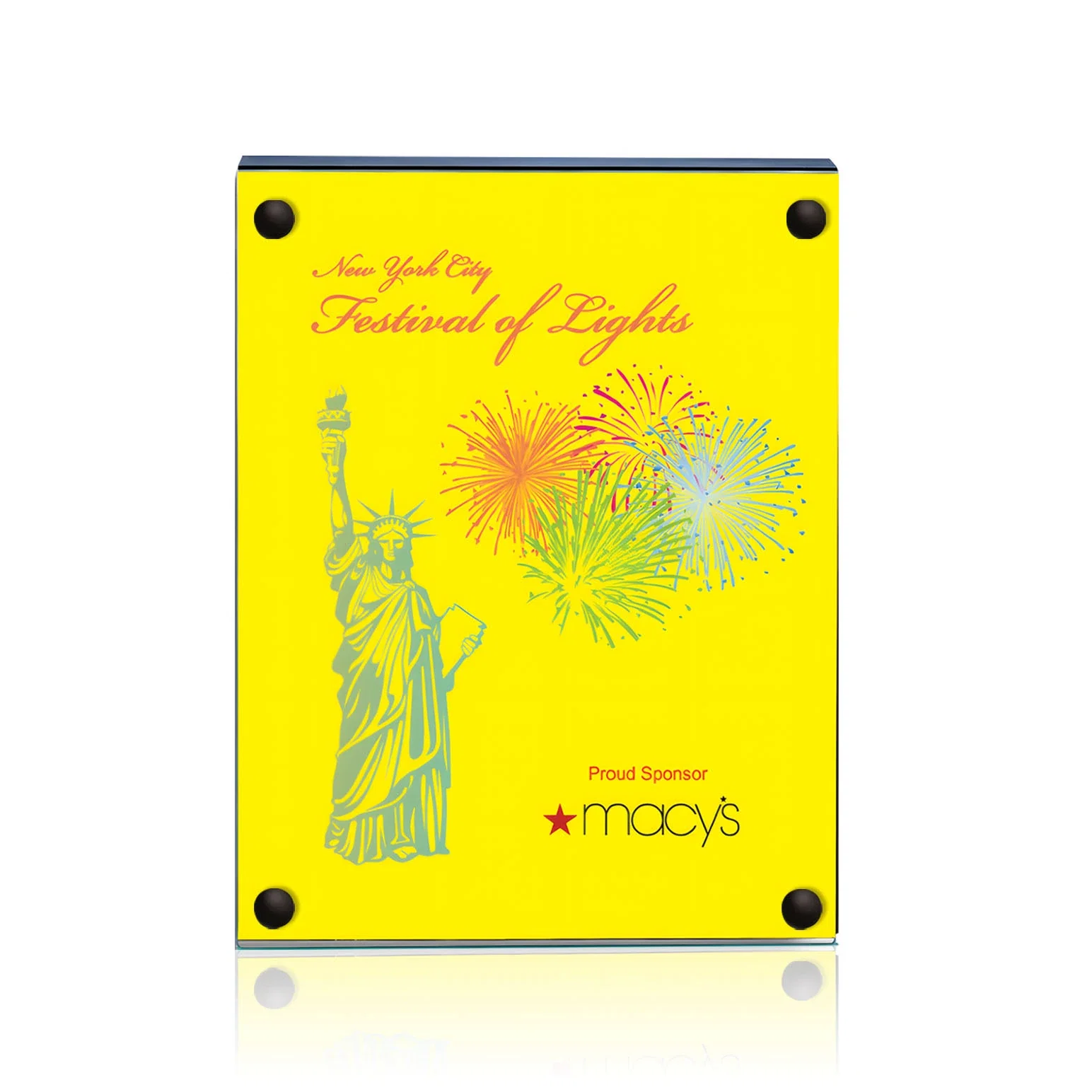 Custom Jade Glass Wall Plaque with Colored Laminate Backing for employee recognition