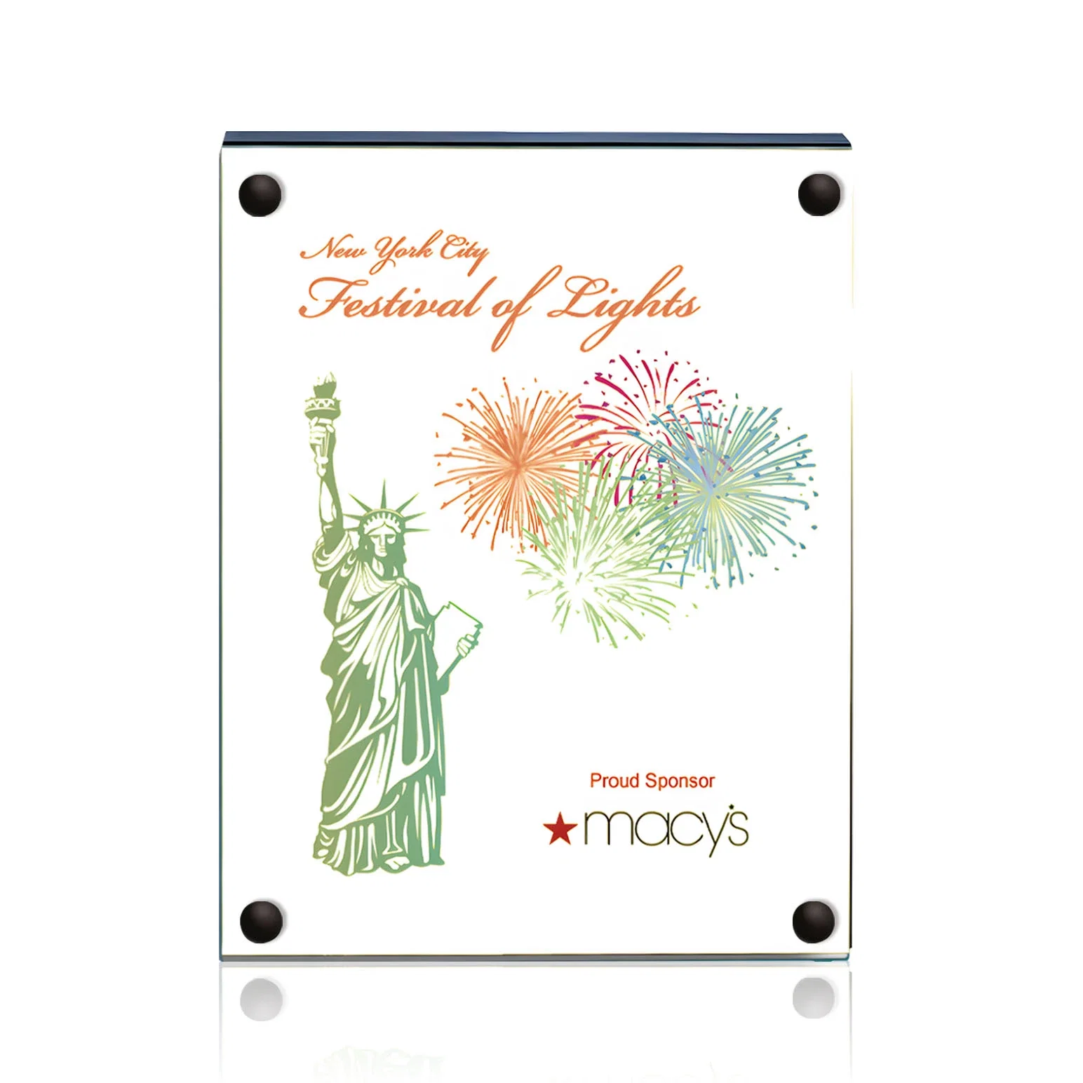 Custom Jade Glass Wall Plaque with Colored Laminate Backing for dealer and partner awards