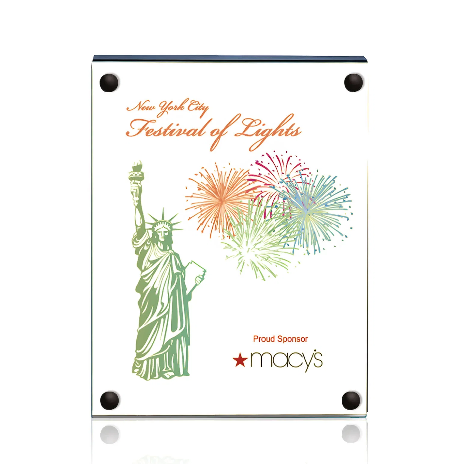 Custom Jade Glass Wall Plaque with Colored Laminate Backing for company anniversary events
