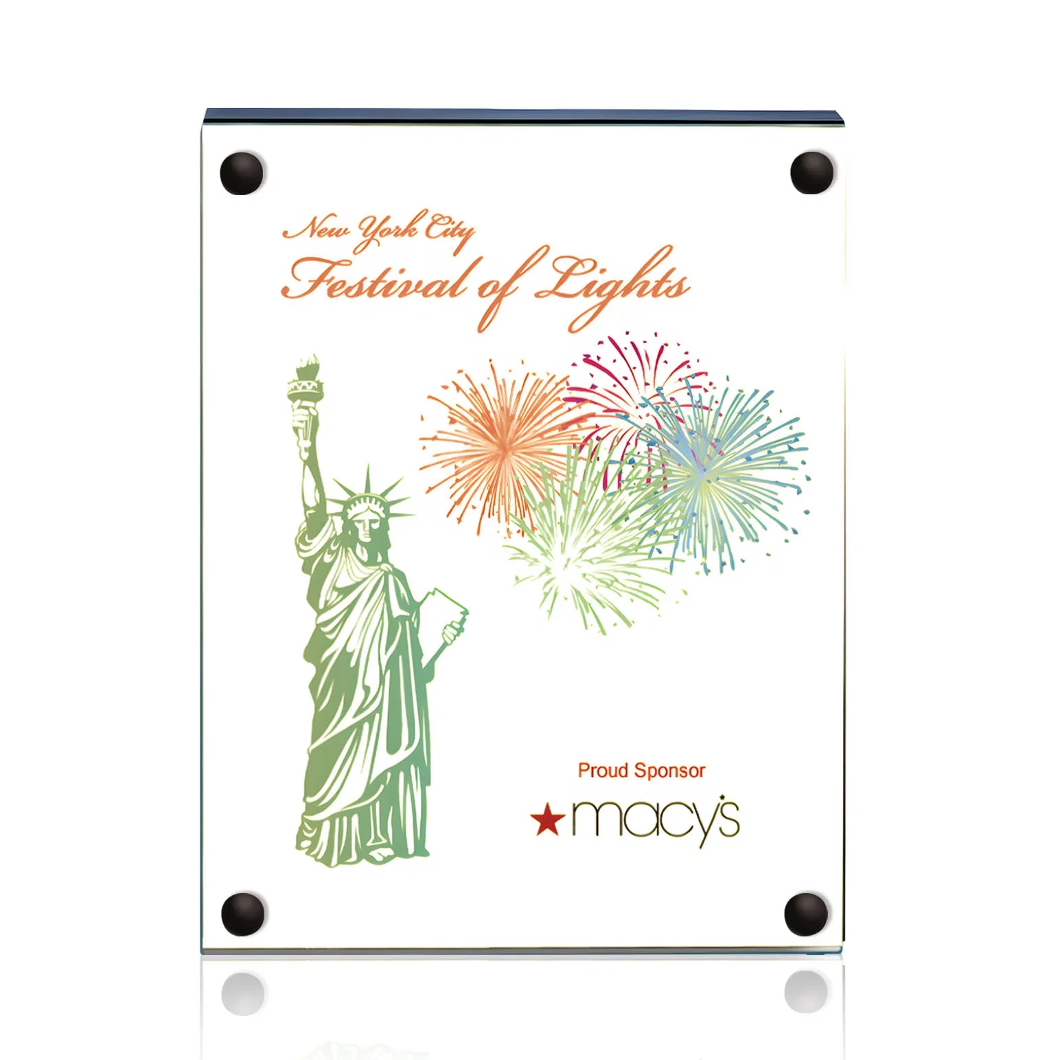 Personalized Jade Glass Wall Plaque with Colored Laminate Backing for employee recognition