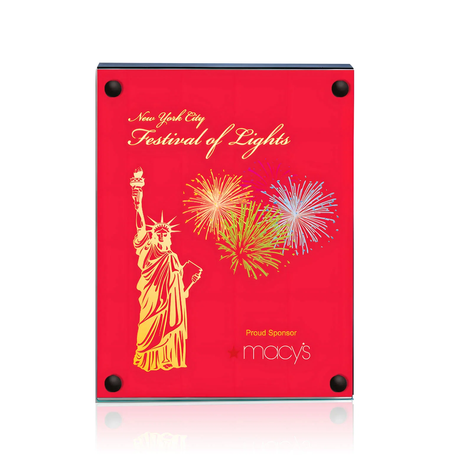 Personalized Jade Glass Wall Plaque with Colored Laminate Backing for sales achievement awards