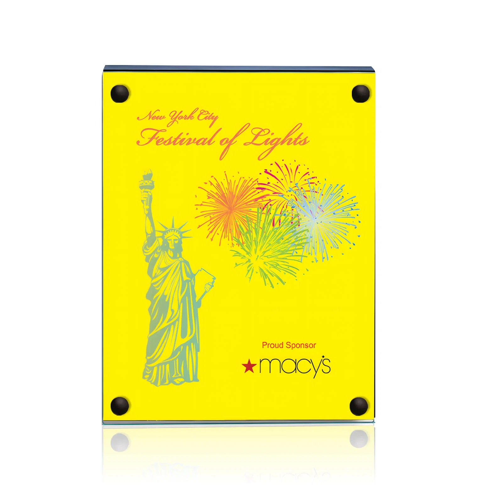 Custom Jade Glass Wall Plaque with Colored Laminate Backing for corporate award ceremonies