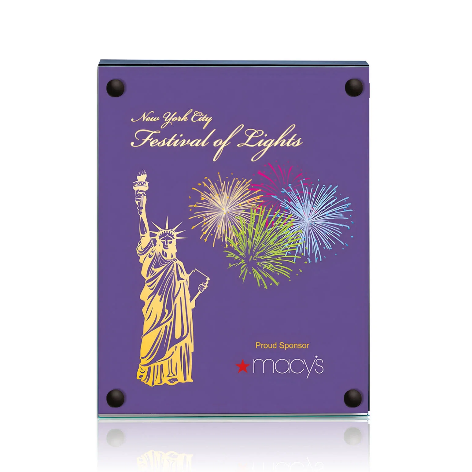 Personalized Jade Glass Wall Plaque with Colored Laminate Backing for company anniversary events