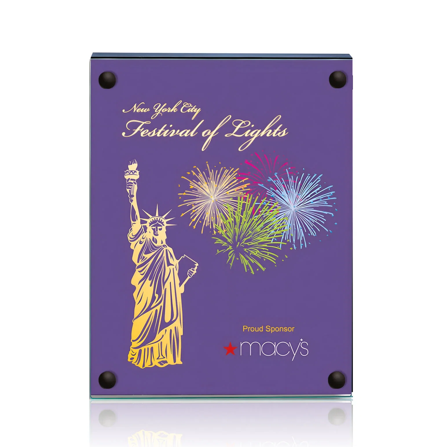 Promotional Jade Glass Wall Plaque with Colored Laminate Backing for employee recognition