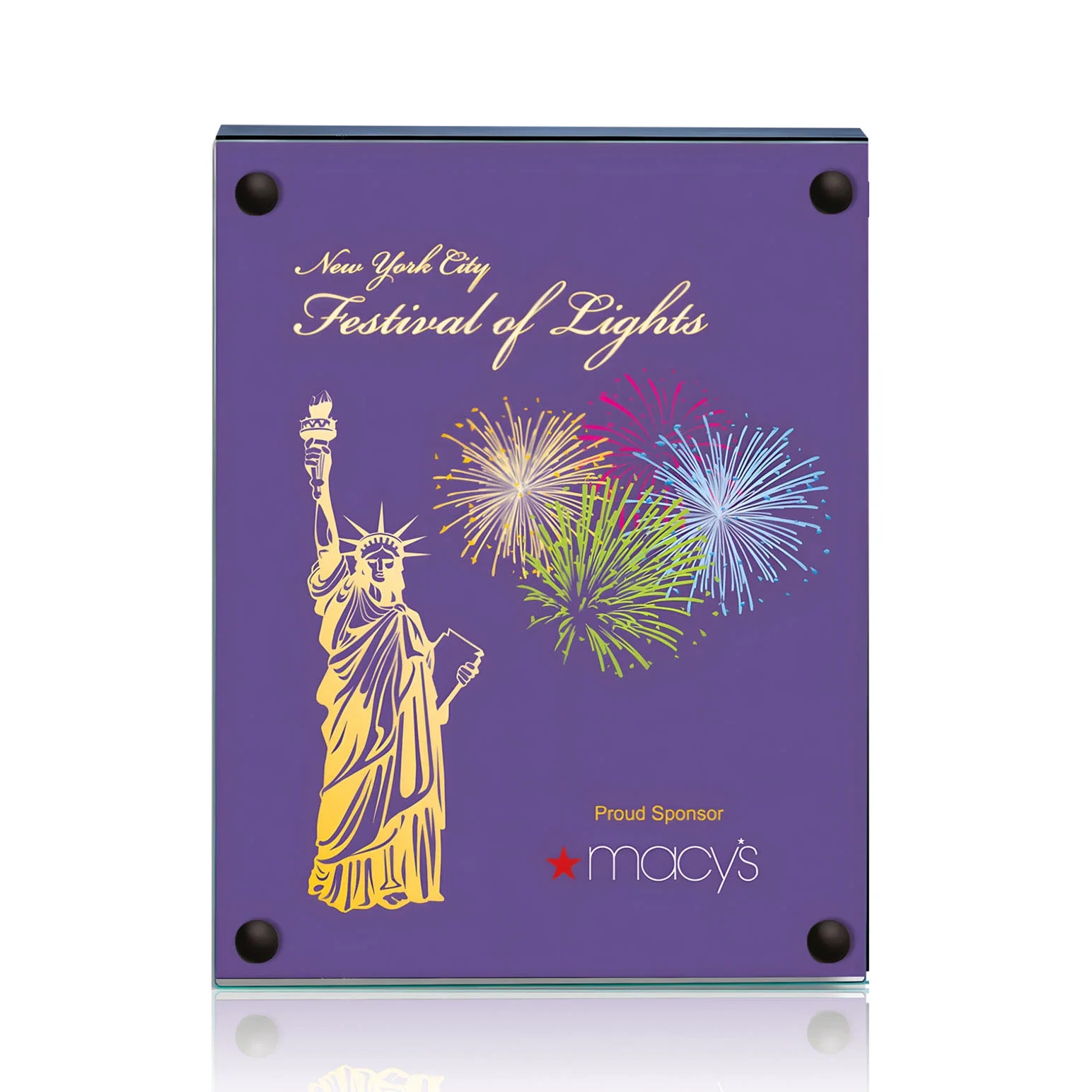 Promotional Jade Glass Wall Plaque with Colored Laminate Backing for corporate award ceremonies