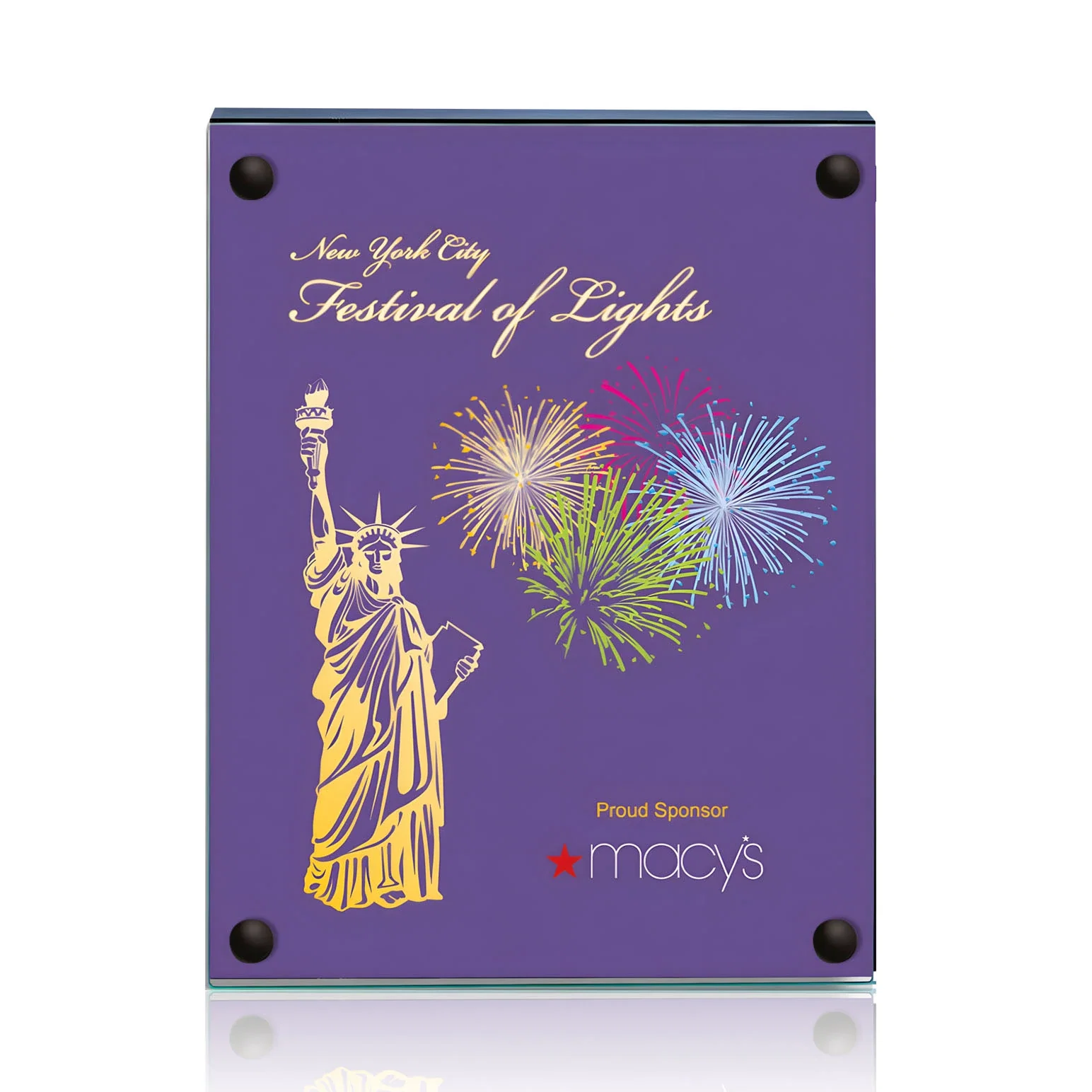 Promotional Jade Glass Wall Plaque with Colored Laminate Backing for service anniversary gifts
