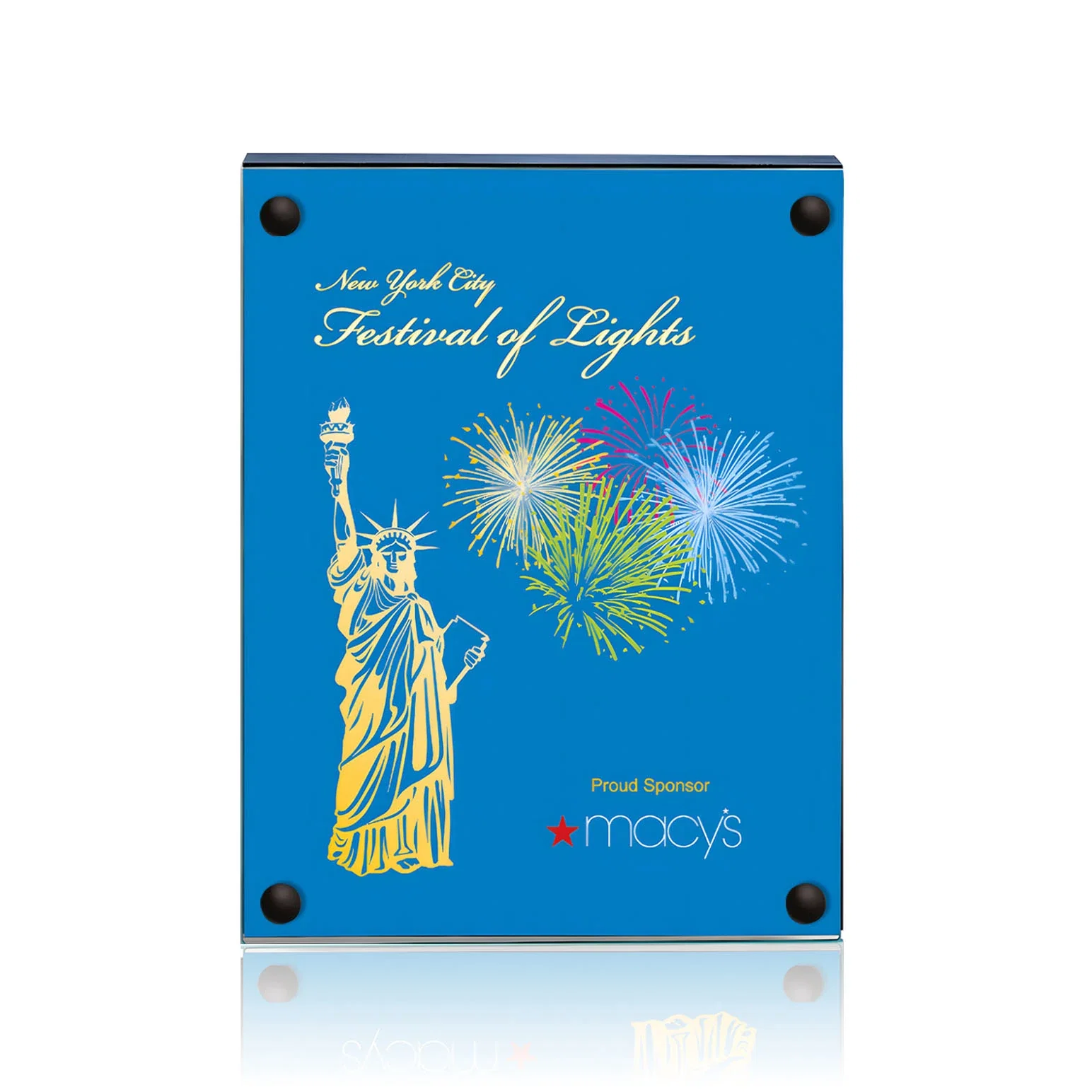 Promotional Jade Glass Wall Plaque with Colored Laminate Backing for retirement presentations