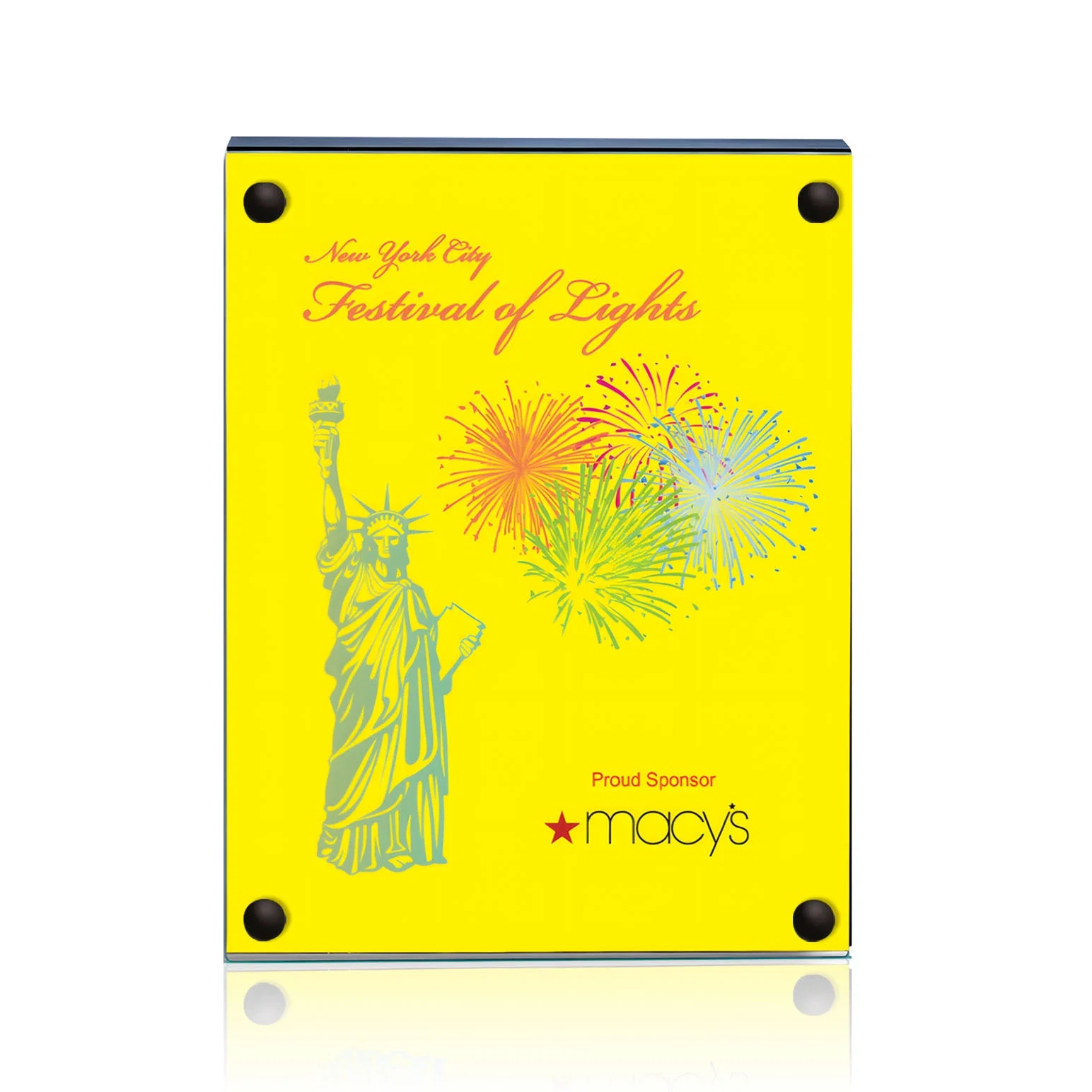 Custom Jade Glass Wall Plaque with Colored Laminate Backing for service anniversary gifts