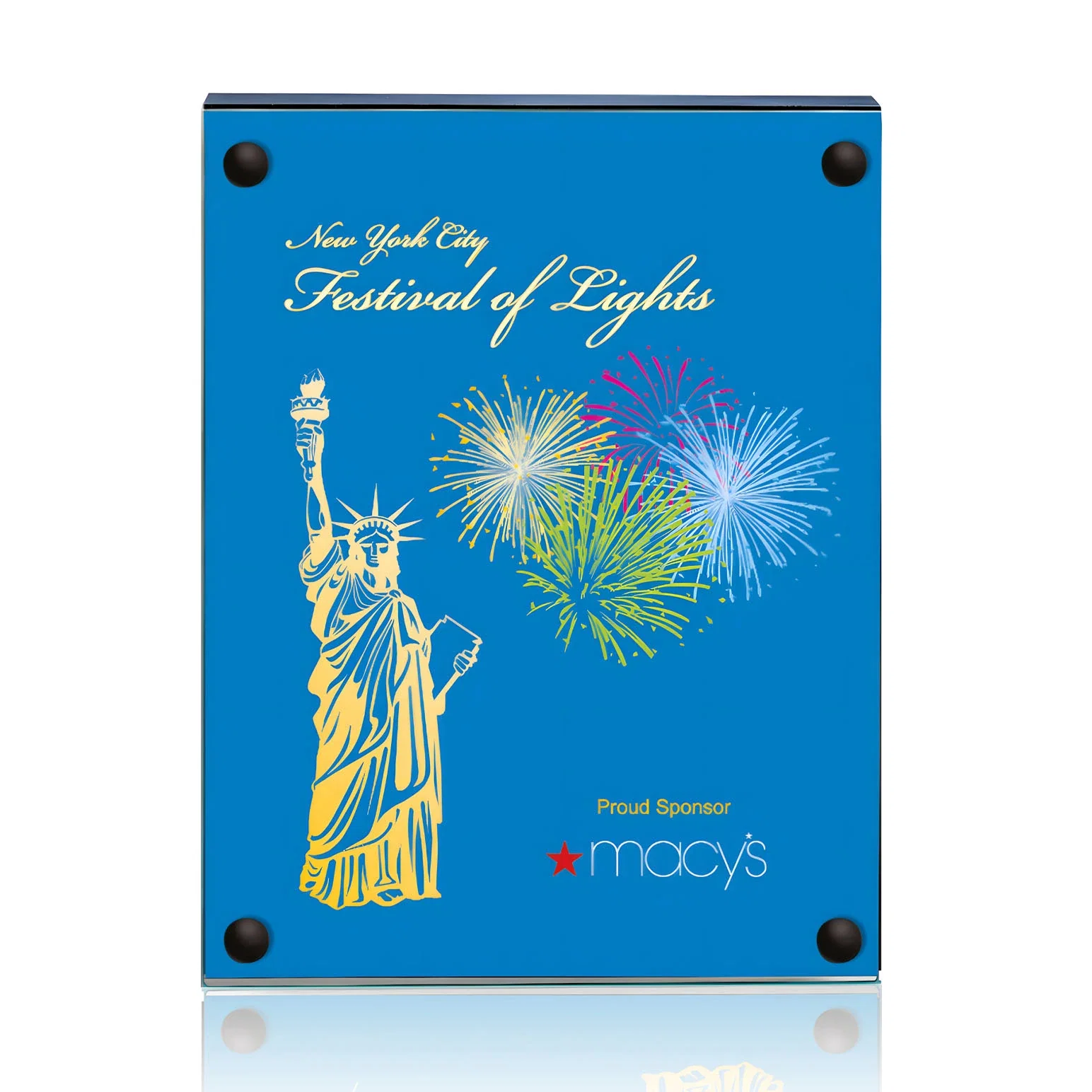 Promotional Jade Glass Wall Plaque with Colored Laminate Backing for dealer and partner awards