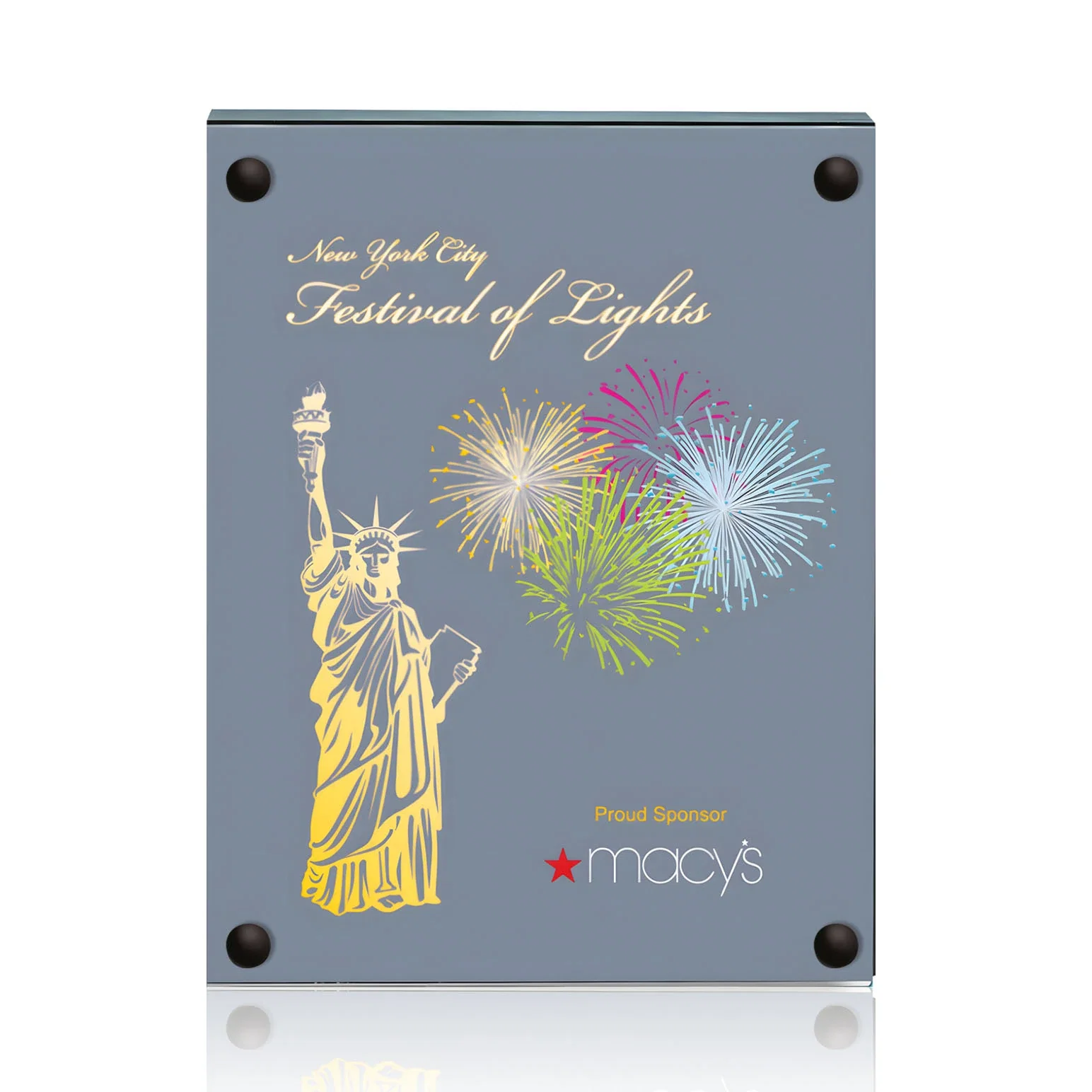Branded Jade Glass Wall Plaque with Colored Laminate Backing for retirement presentations
