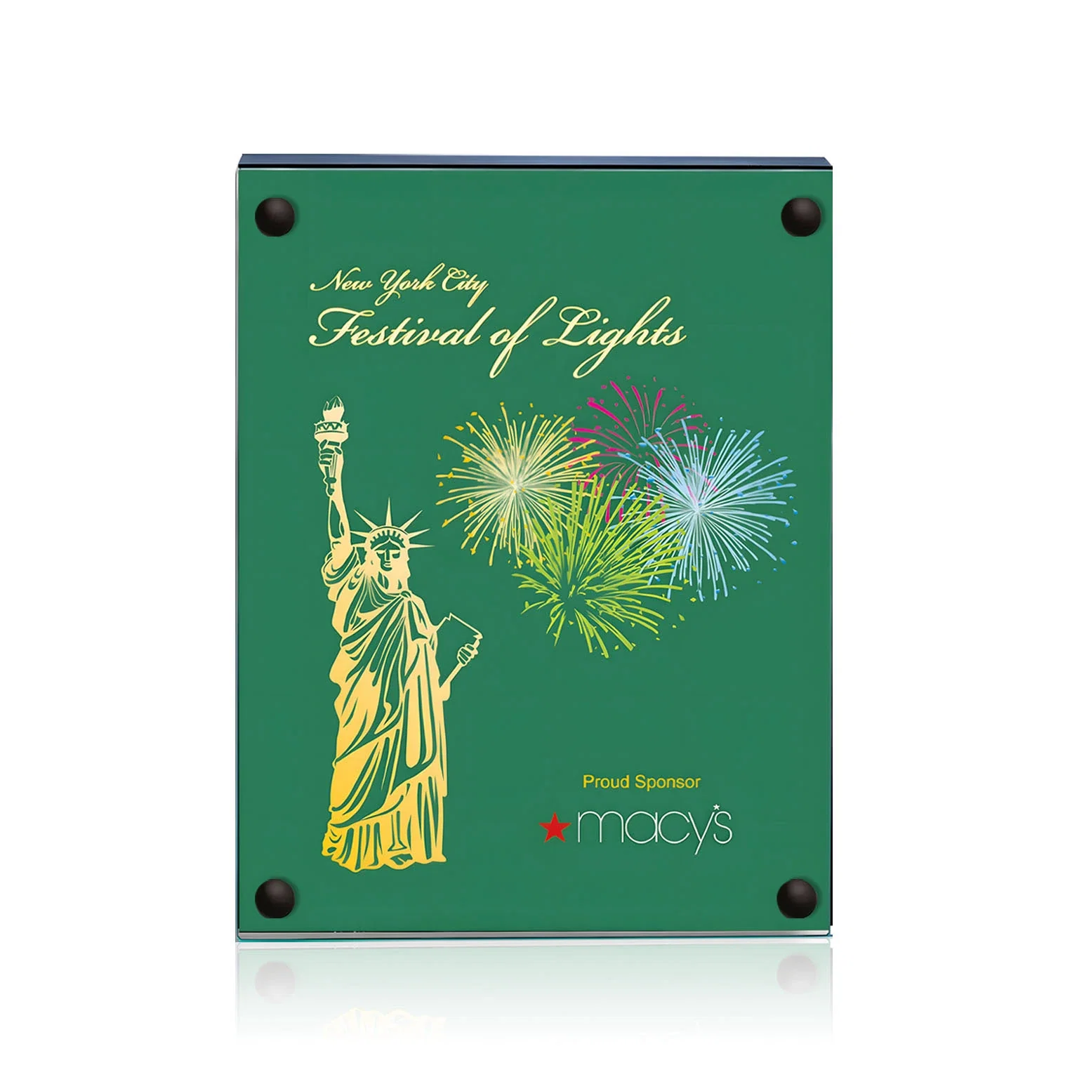 Branded Jade Glass Wall Plaque with Colored Laminate Backing for donor appreciation