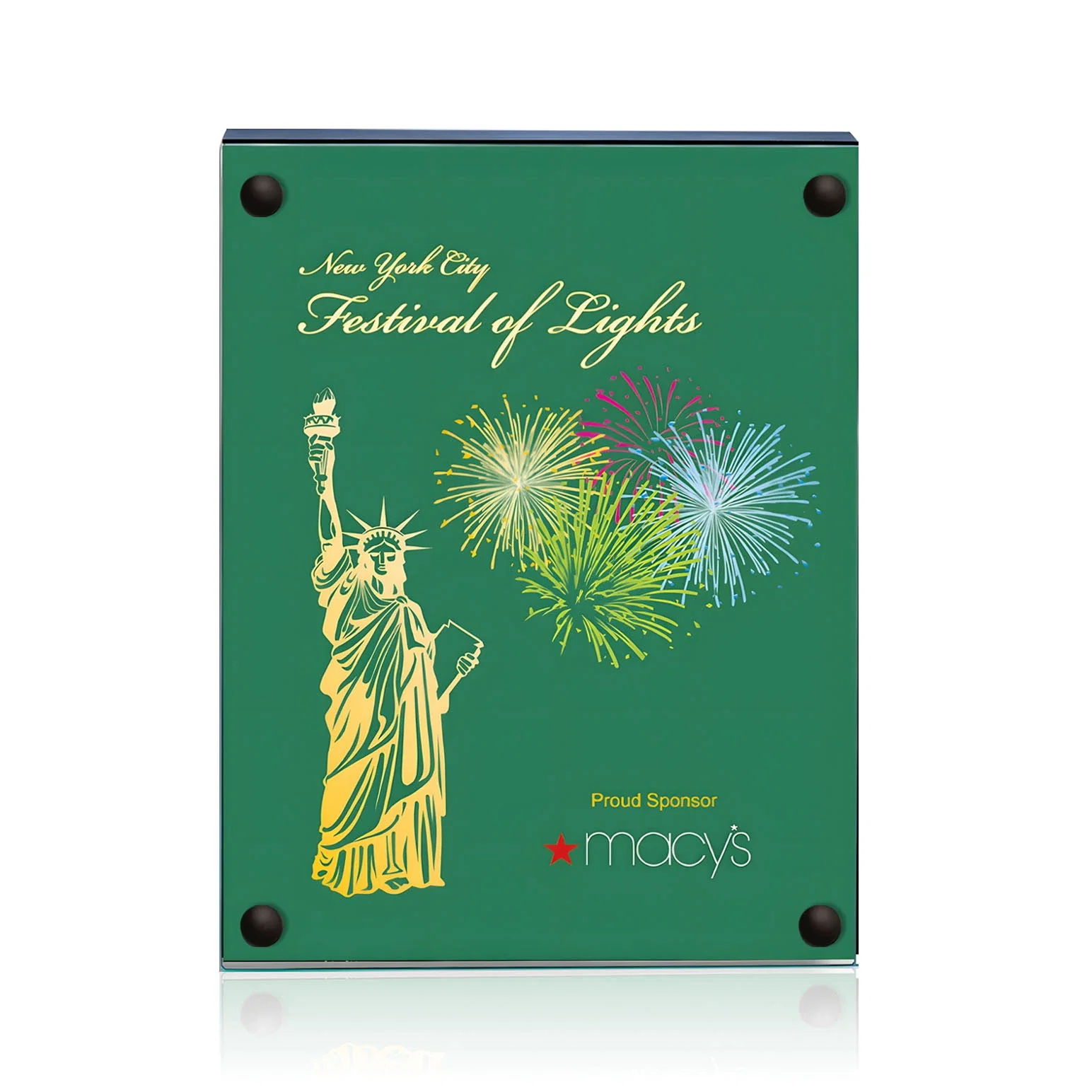 Branded Jade Glass Wall Plaque with Colored Laminate Backing for volunteer appreciation