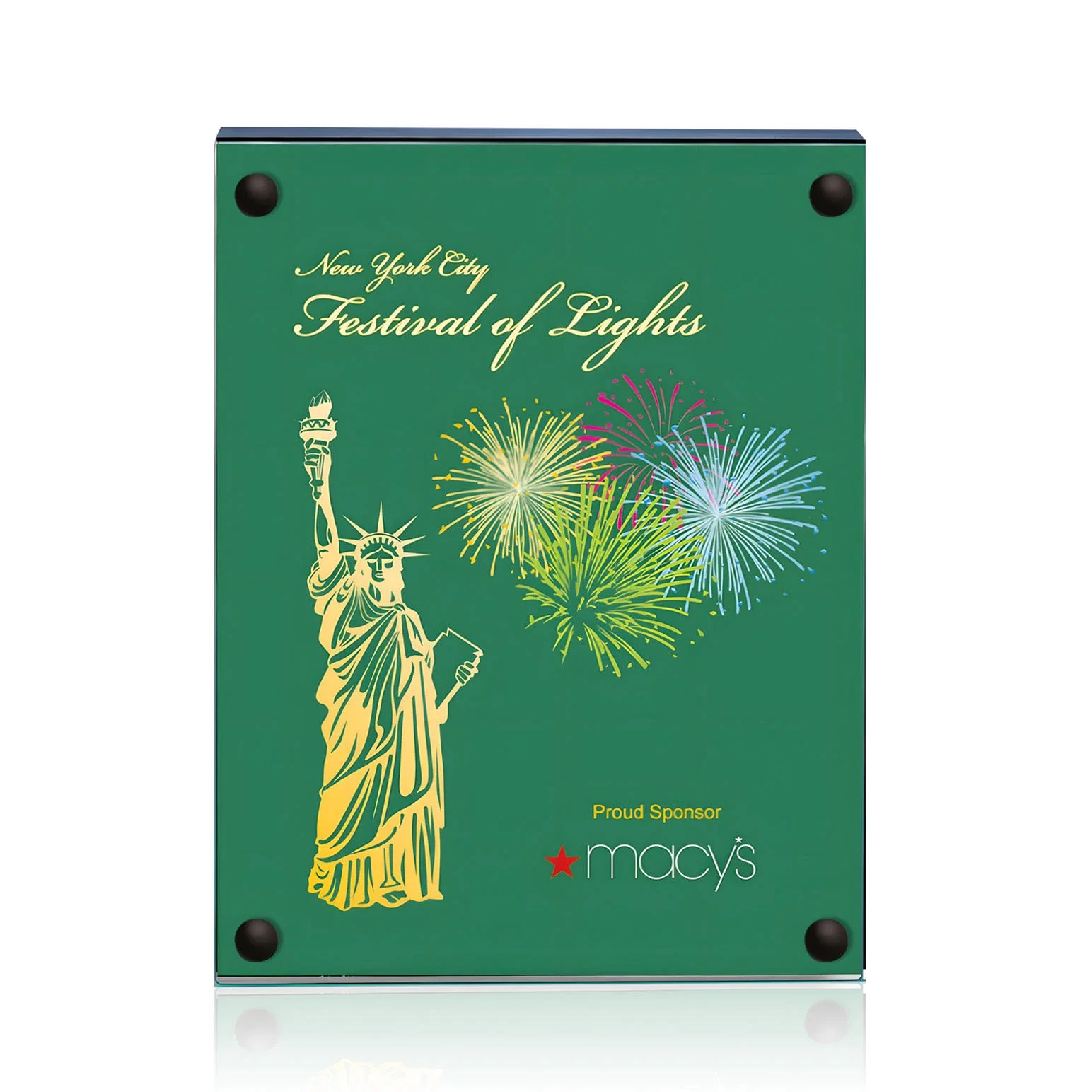 Branded Jade Glass Wall Plaque with Colored Laminate Backing for dealer and partner awards