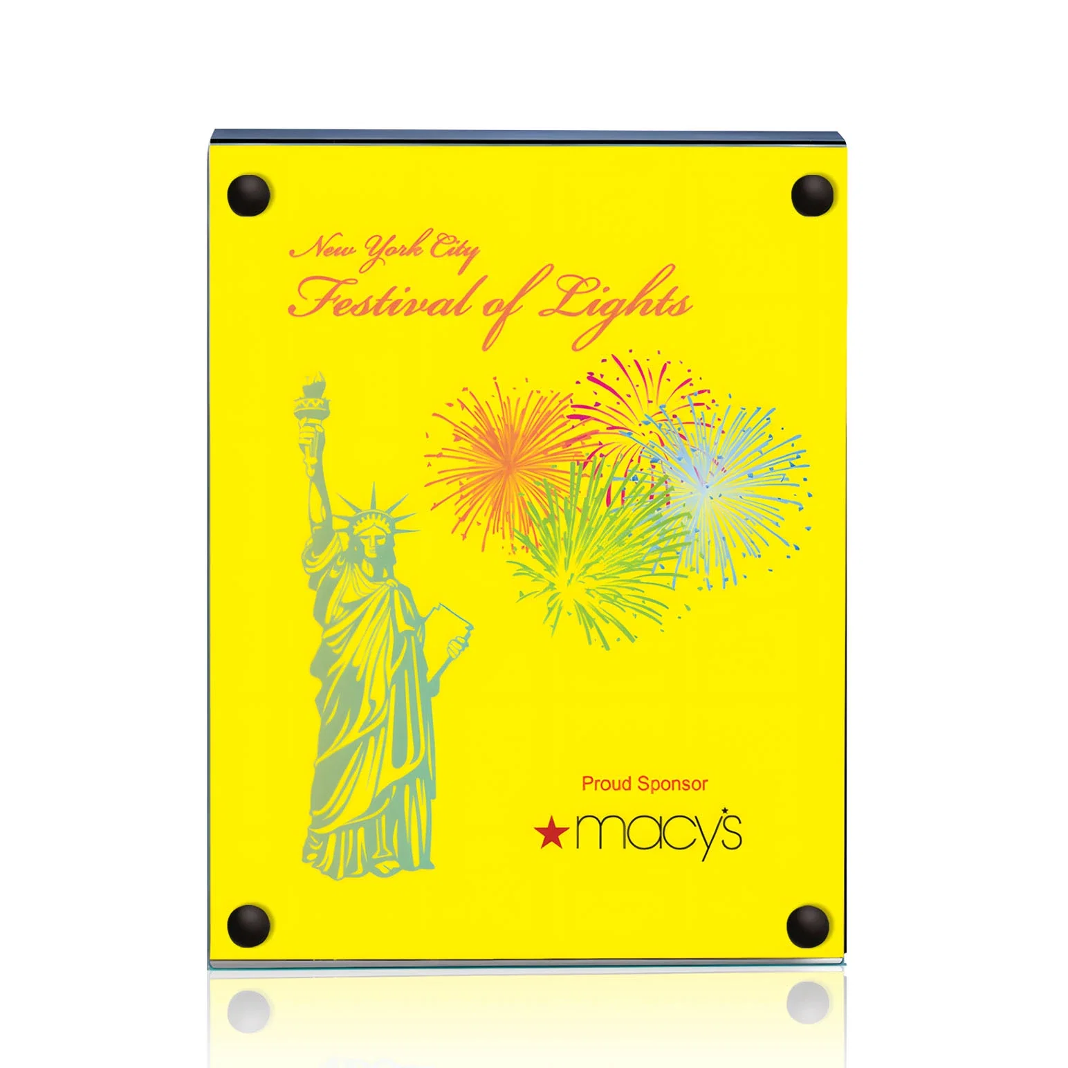Custom Jade Glass Wall Plaque with Colored Laminate Backing for retirement presentations