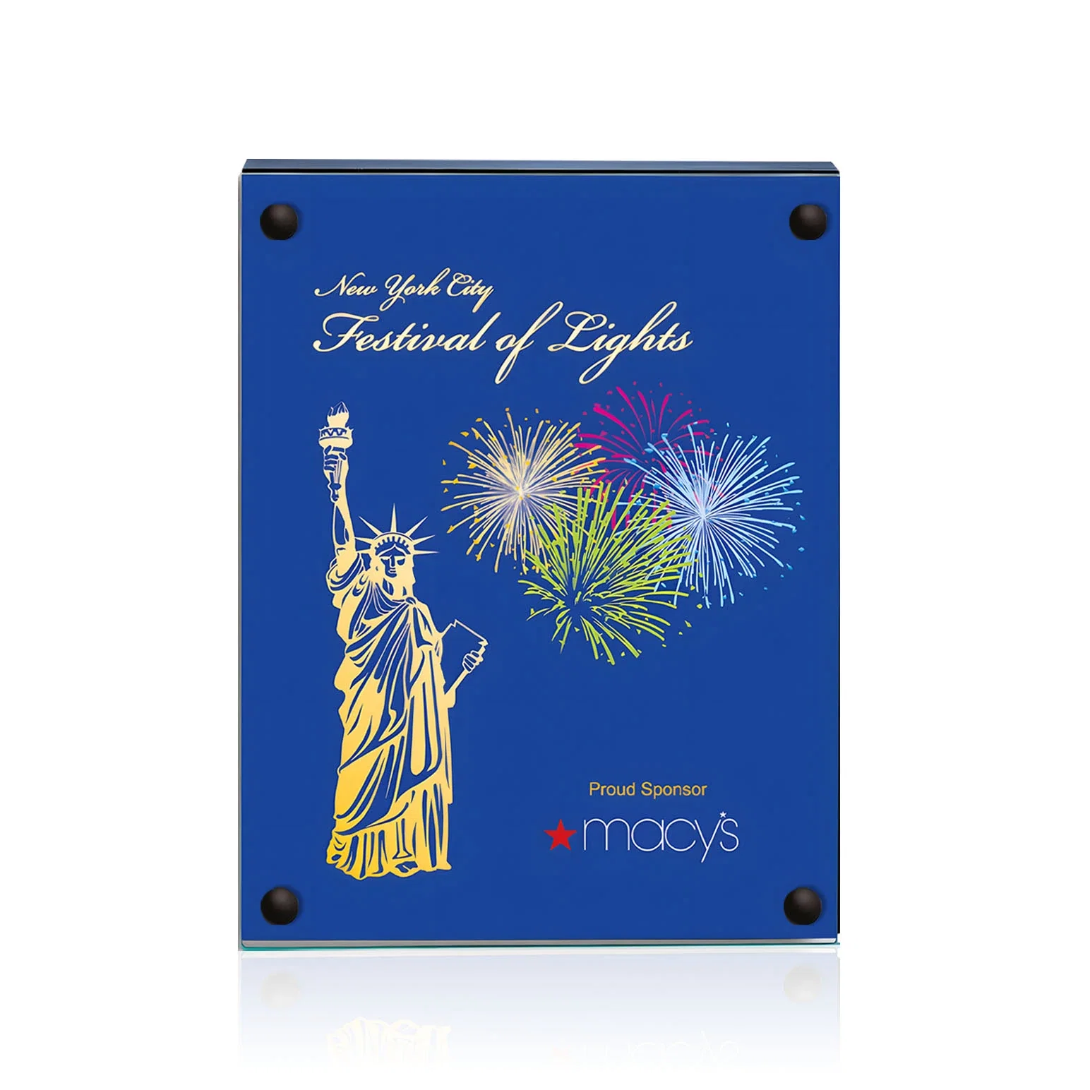 Custom printed Jade Glass Wall Plaque with Colored Laminate Backing for corporate award ceremonies