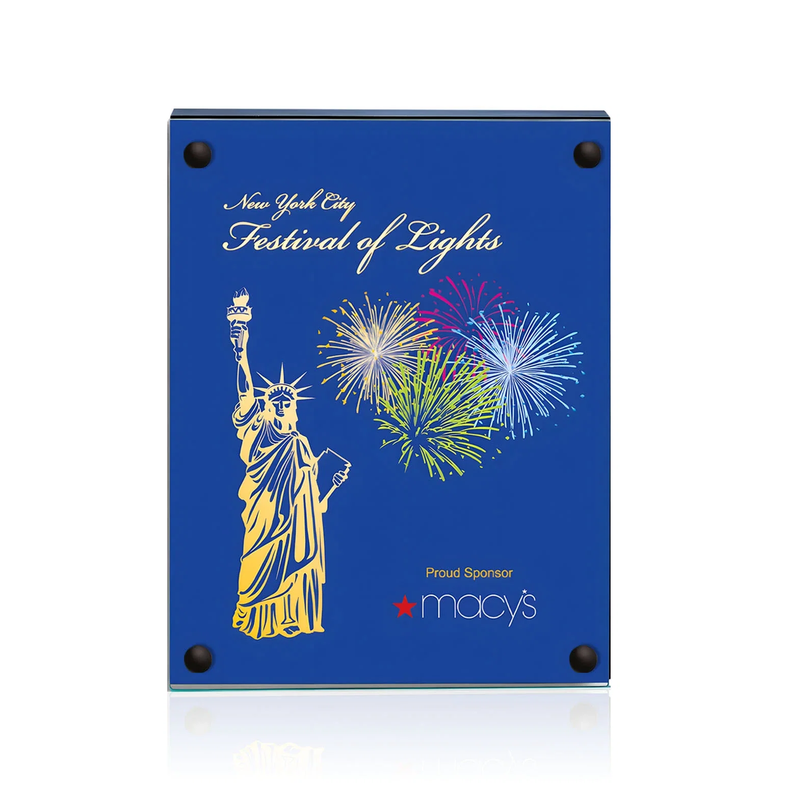 Custom printed Jade Glass Wall Plaque with Colored Laminate Backing for service anniversary gifts