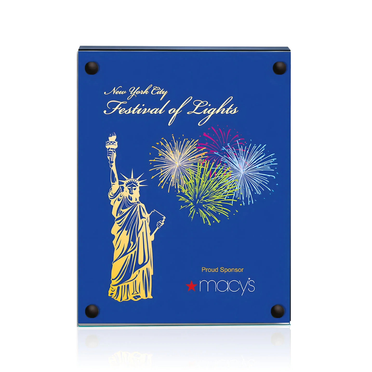 Custom printed Jade Glass Wall Plaque with Colored Laminate Backing for sales achievement awards