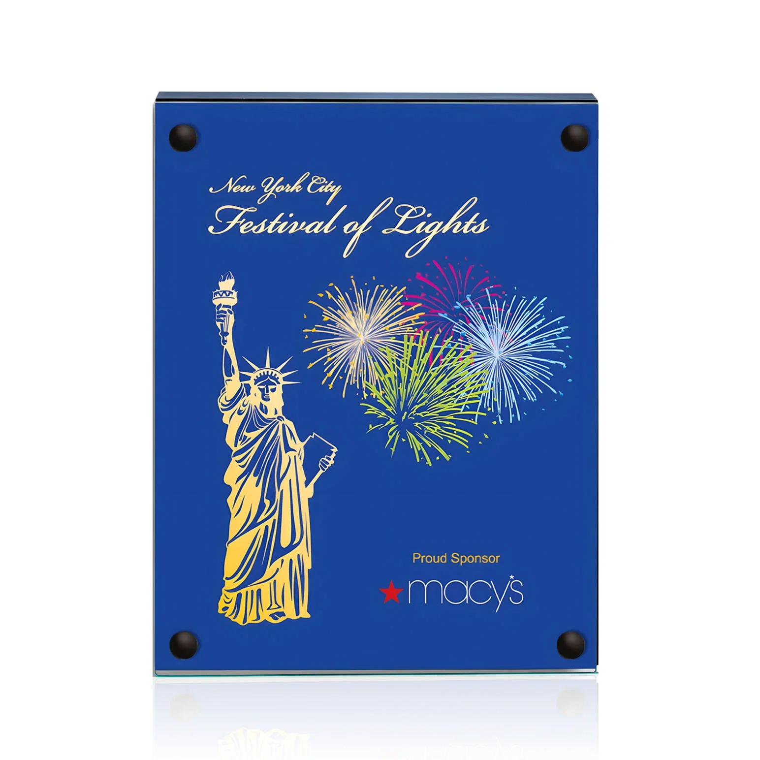Custom printed Jade Glass Wall Plaque with Colored Laminate Backing for retirement presentations