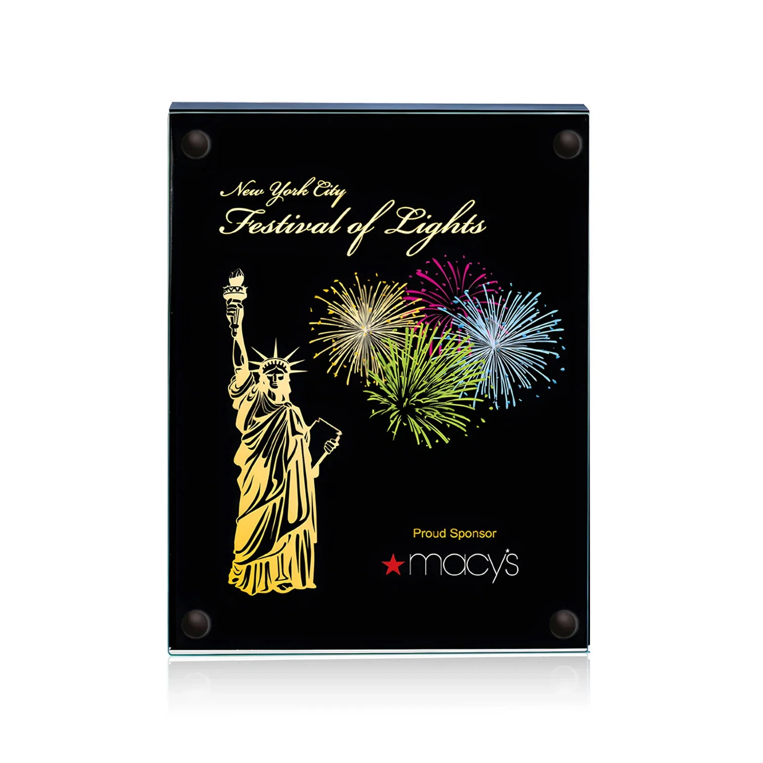 Custom printed Jade Glass Wall Plaque with Colored Laminate Backing for safety achievement programs